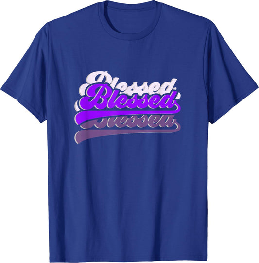 Purple Graphic So So Blessed Purple Graphic T-Shirt - T-Shirt | Royal