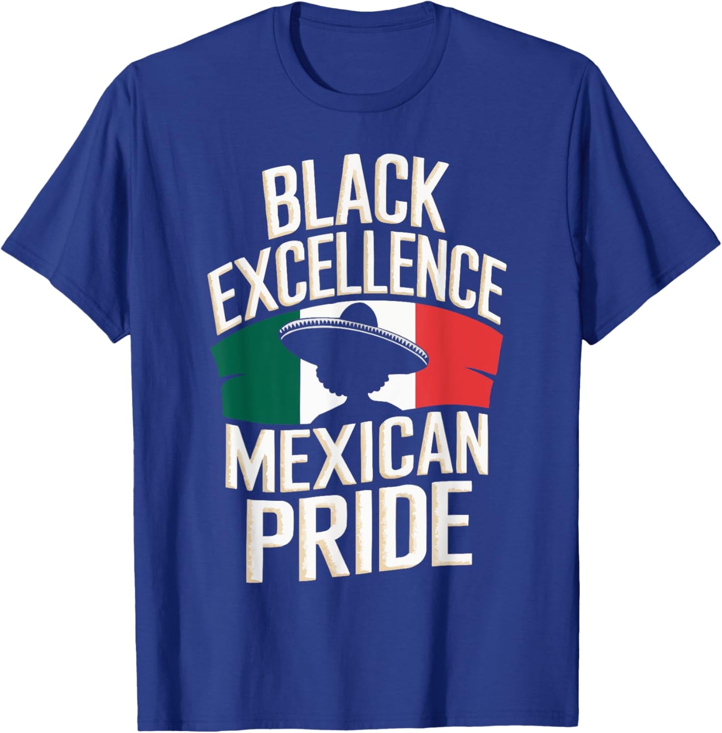 Half Mexican Half African American USA Flag Black America T-Shirt - T-Shirt | Royal