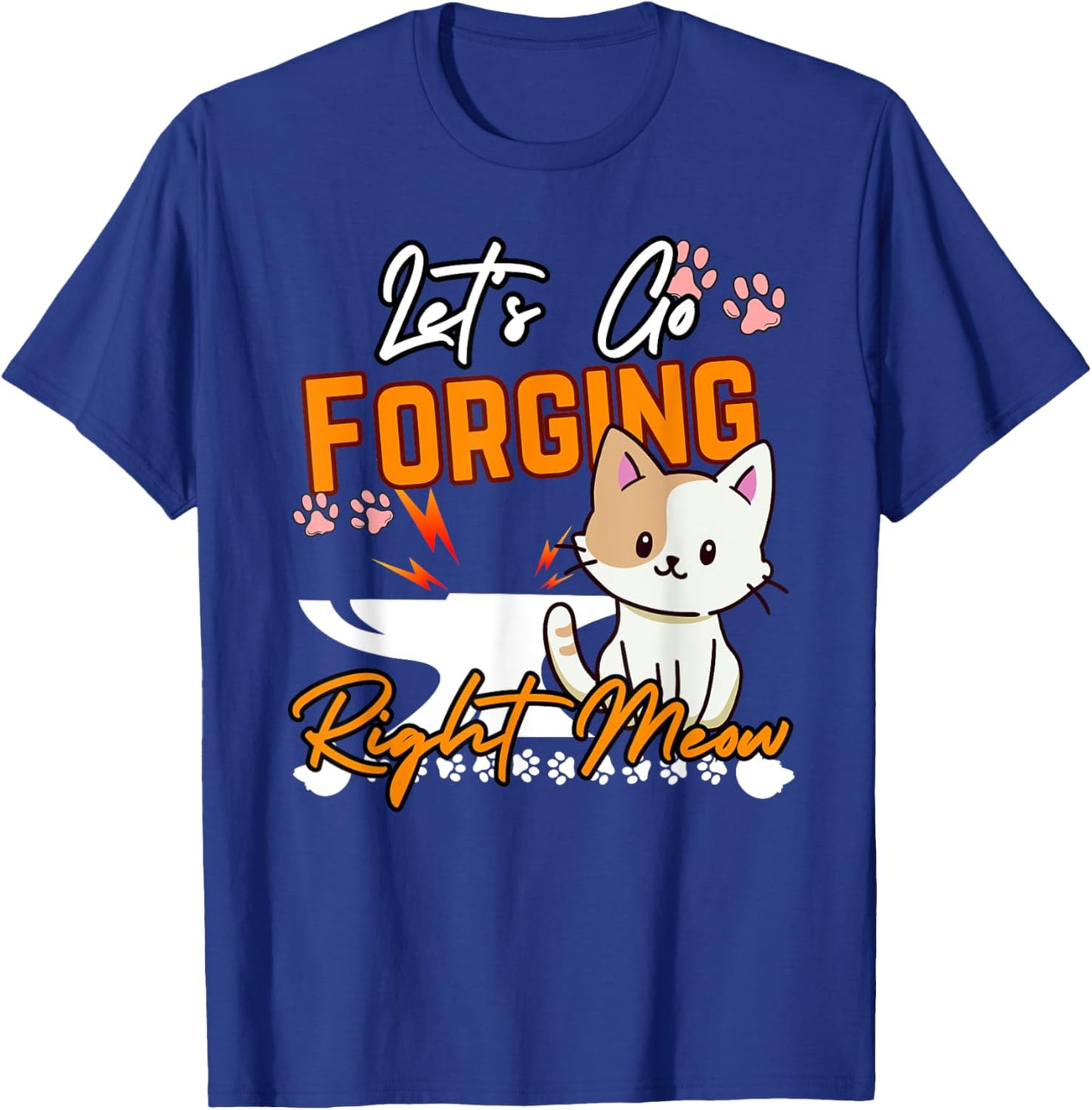 Blacksmithing Cats Right Meow Cat Forge & Forging Blacksmith Women Kids T-Shirt - T-Shirt | Royal