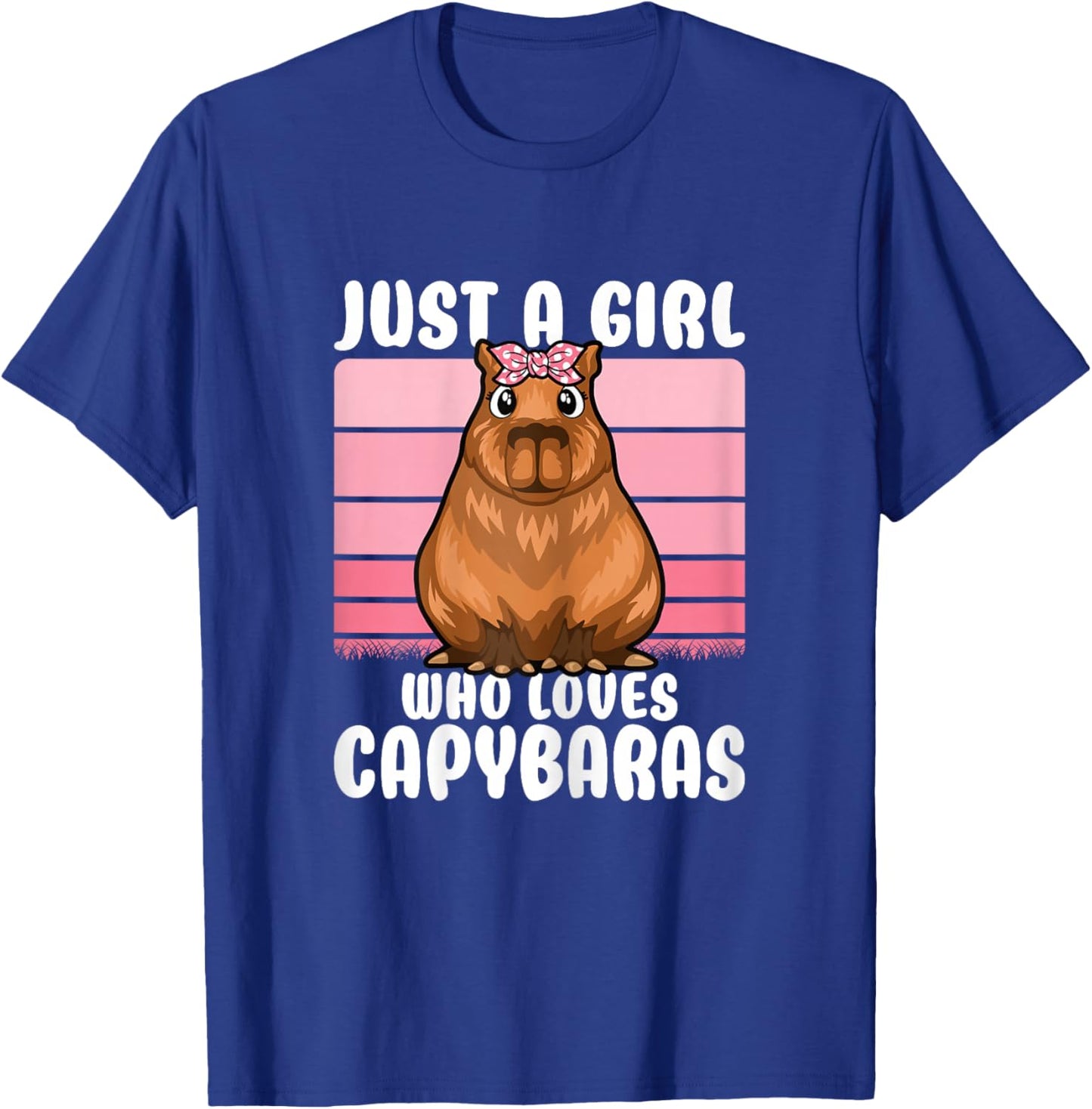 Just A Girl Who Loves Capybaras Cute Girls Kids T-Shirt - T-Shirt | Royal