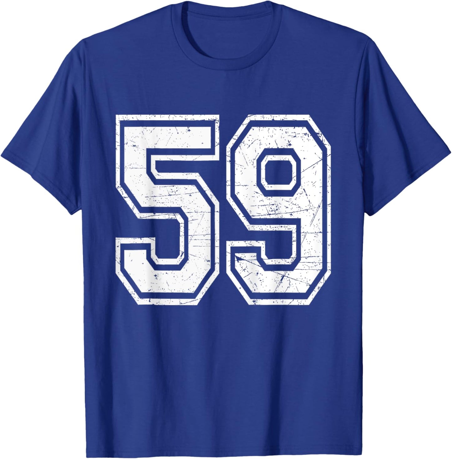Number 59 Varsity Sports Team Jersey 59th Birthday T-Shirt - T-Shirt | Royal