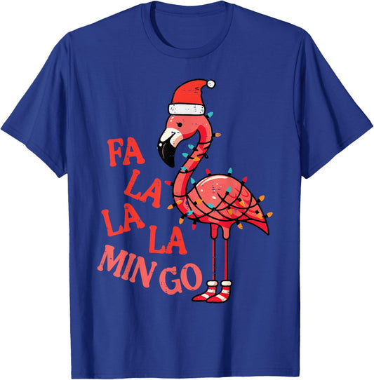 Christmas Flamingo Fa La La Mingo Funny Xmas Women Men Kids T-Shirt - T-Shirt | Royal