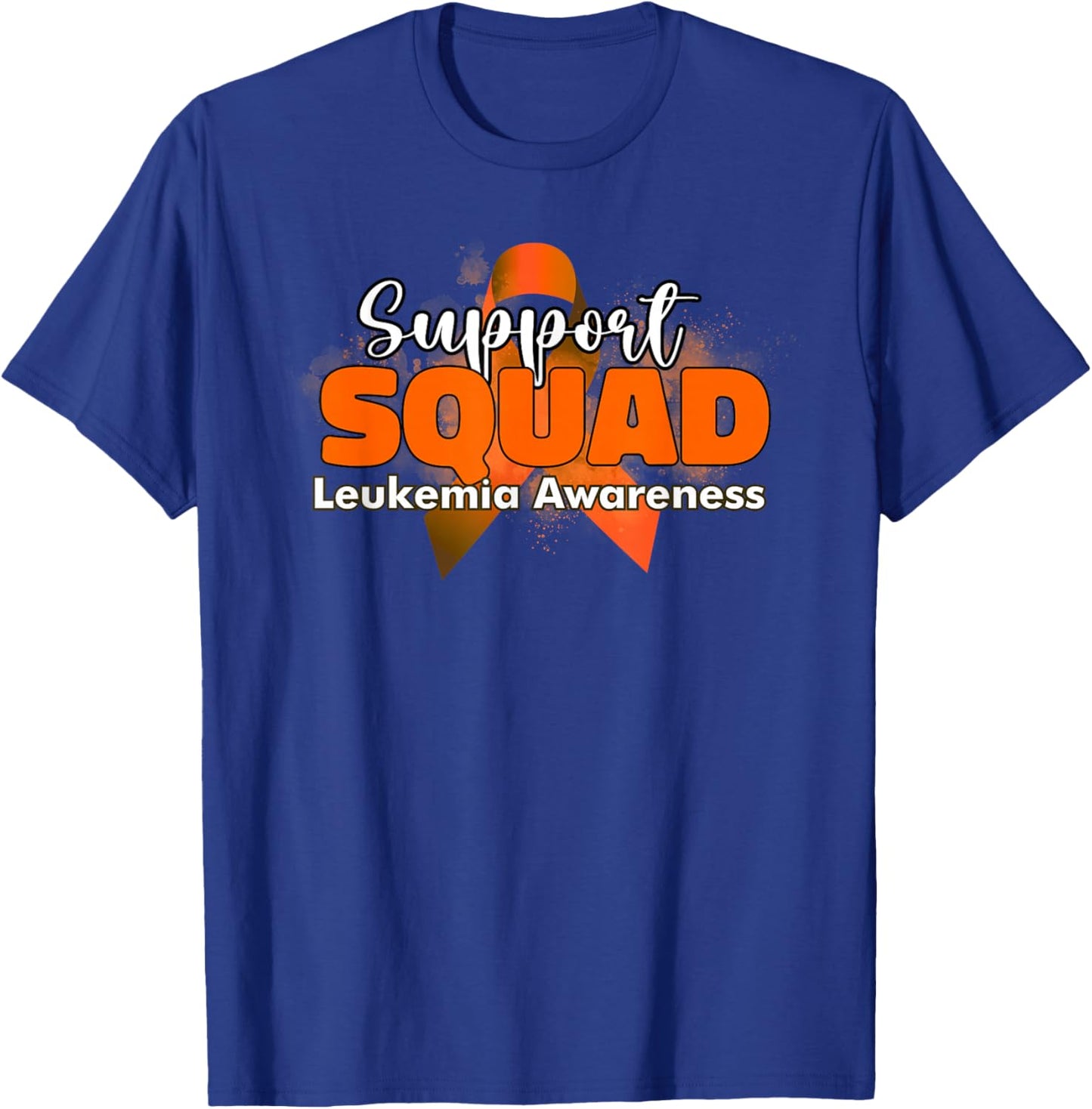 Support Squads Orange Ribbon Leukemia Cancer Awareness T-Shirt - T-Shirt | Royal