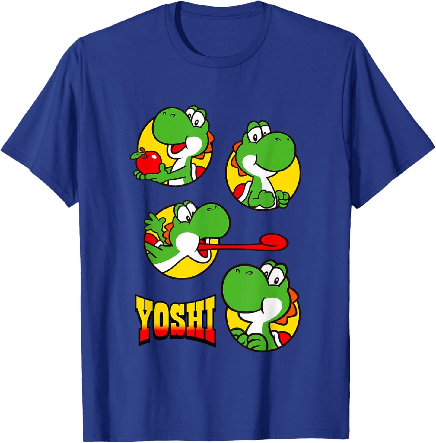 Super Mario Bros Yoshi Big Snack Bubble Portraits T-Shirt - T-Shirt | Royal