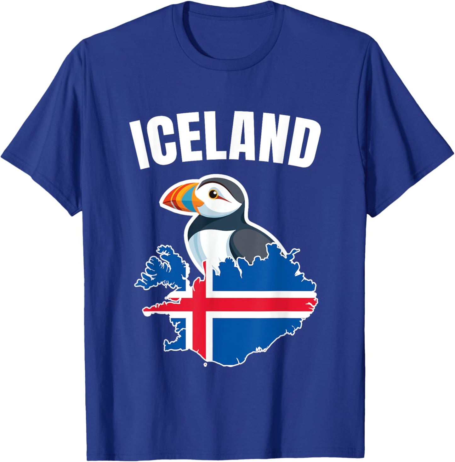 Iceland Map Puffin Bird Reykjavík Iceland Icelandic Vacation T-Shirt - T-Shirt | Royal