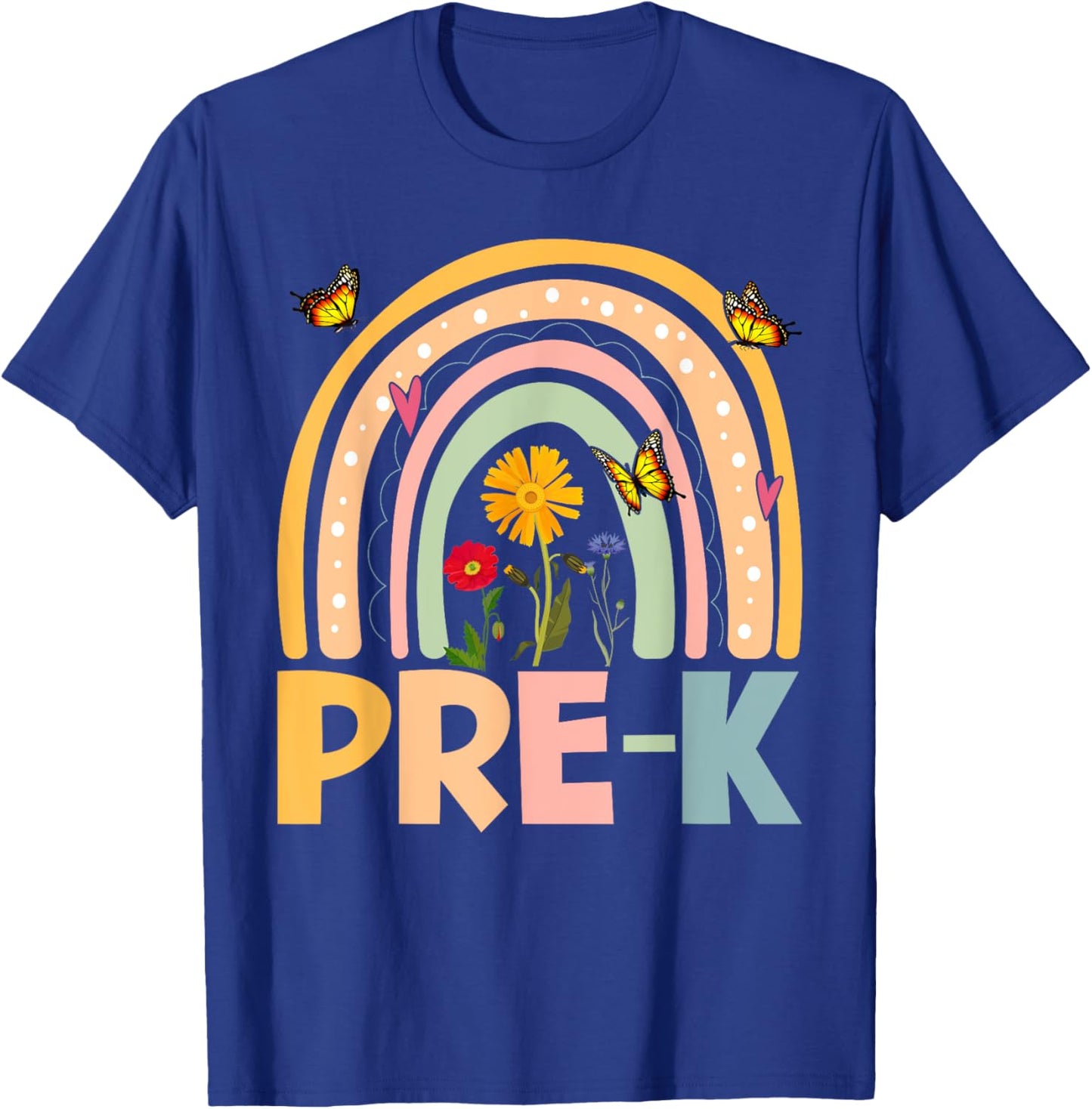 Wildflower Pre-K Preschool Team Floral Teacher Girls T-Shirt - T-Shirt | Royal
