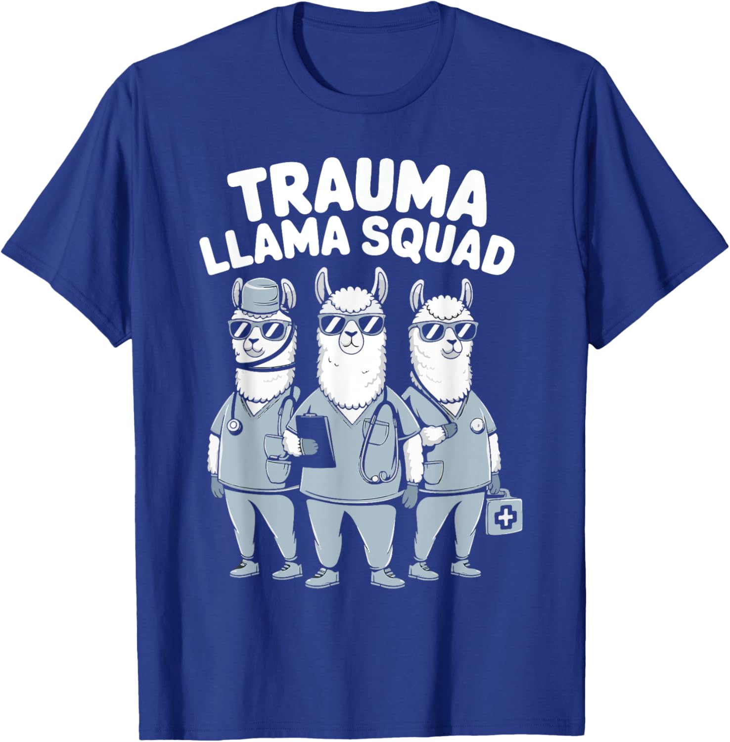 Trauma Llama Squad Funny Medical Paramedic Humor T-Shirt - T-Shirt | Royal