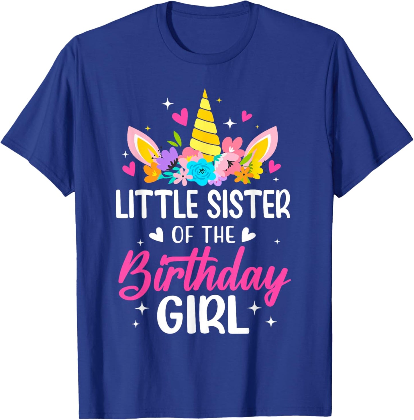 Little Sister Of The Birthday Girl Unicorn Bday Party Family T-Shirt - T-Shirt | Royal