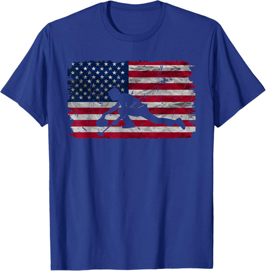 Best Curling Art Women Stone Sport Curling Player T-Shirt - T-Shirt | Royal