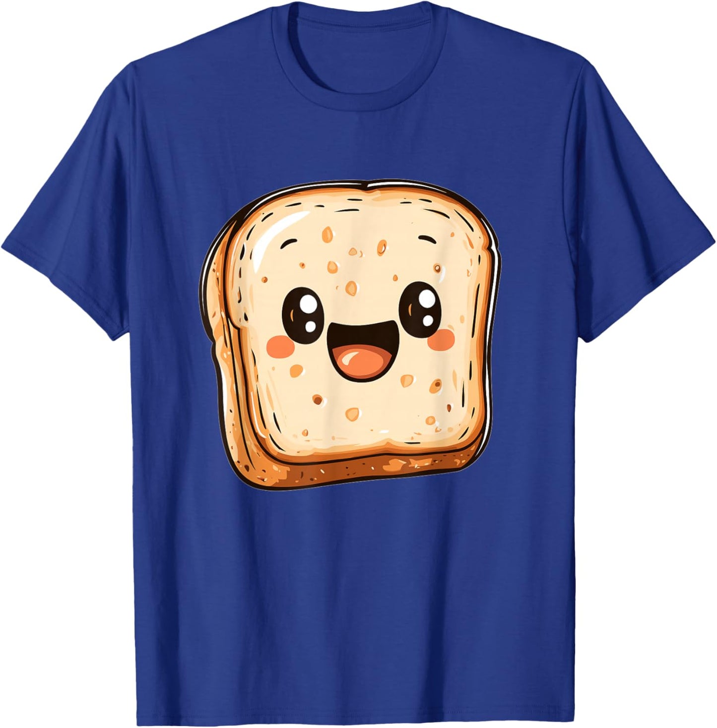 Happy Bread Slice Cartoon Smiling Toast T-Shirt - T-Shirt | Royal