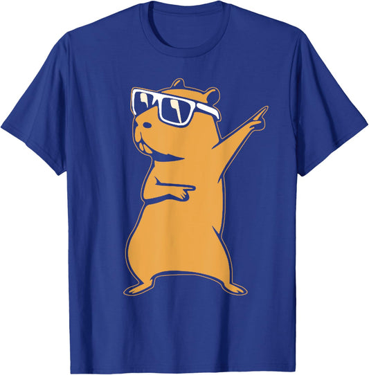 Funny Capybara Dance Challenge Dancing Capy Women Men Kids T-Shirt - T-Shirt | Royal
