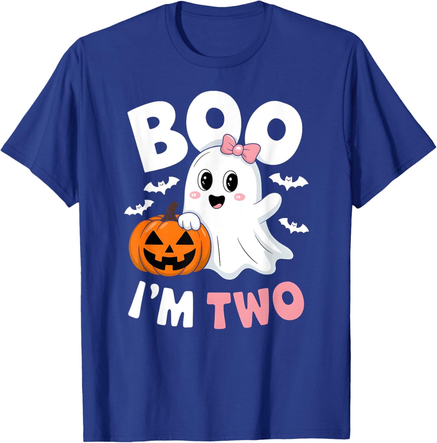 Funny Ghost Boo I'm Two Years 2nd Birthday Toddler Halloween T-Shirt - T-Shirt | Royal