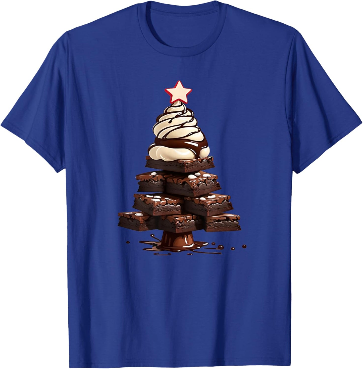 Hot Fudge Brownie Sundae Christmas Tree T-Shirt - T-Shirt | Royal