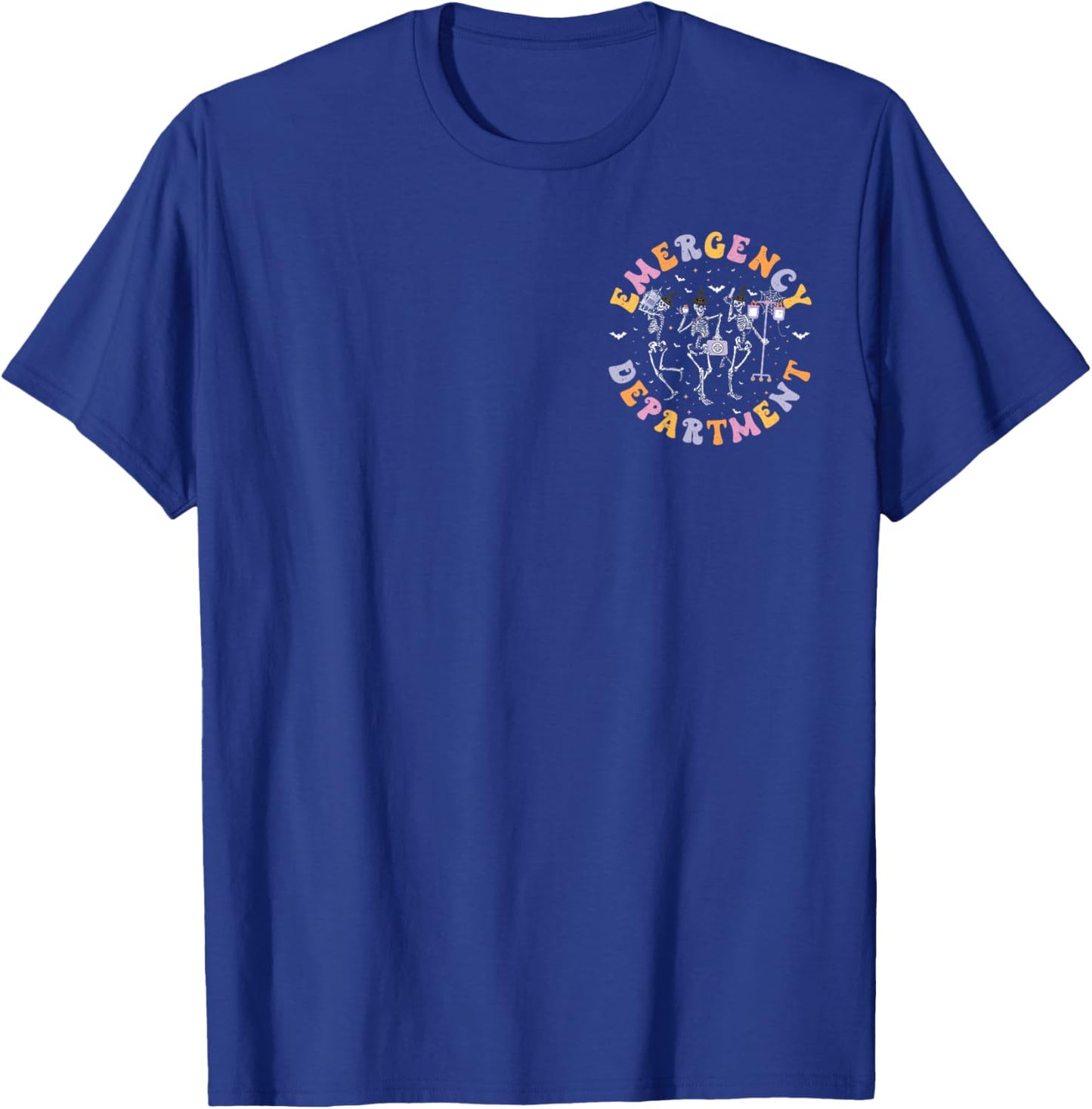 Emergency Department Halloween Skeleton ER Nurse Halloween T-Shirt - T-Shirt | Royal