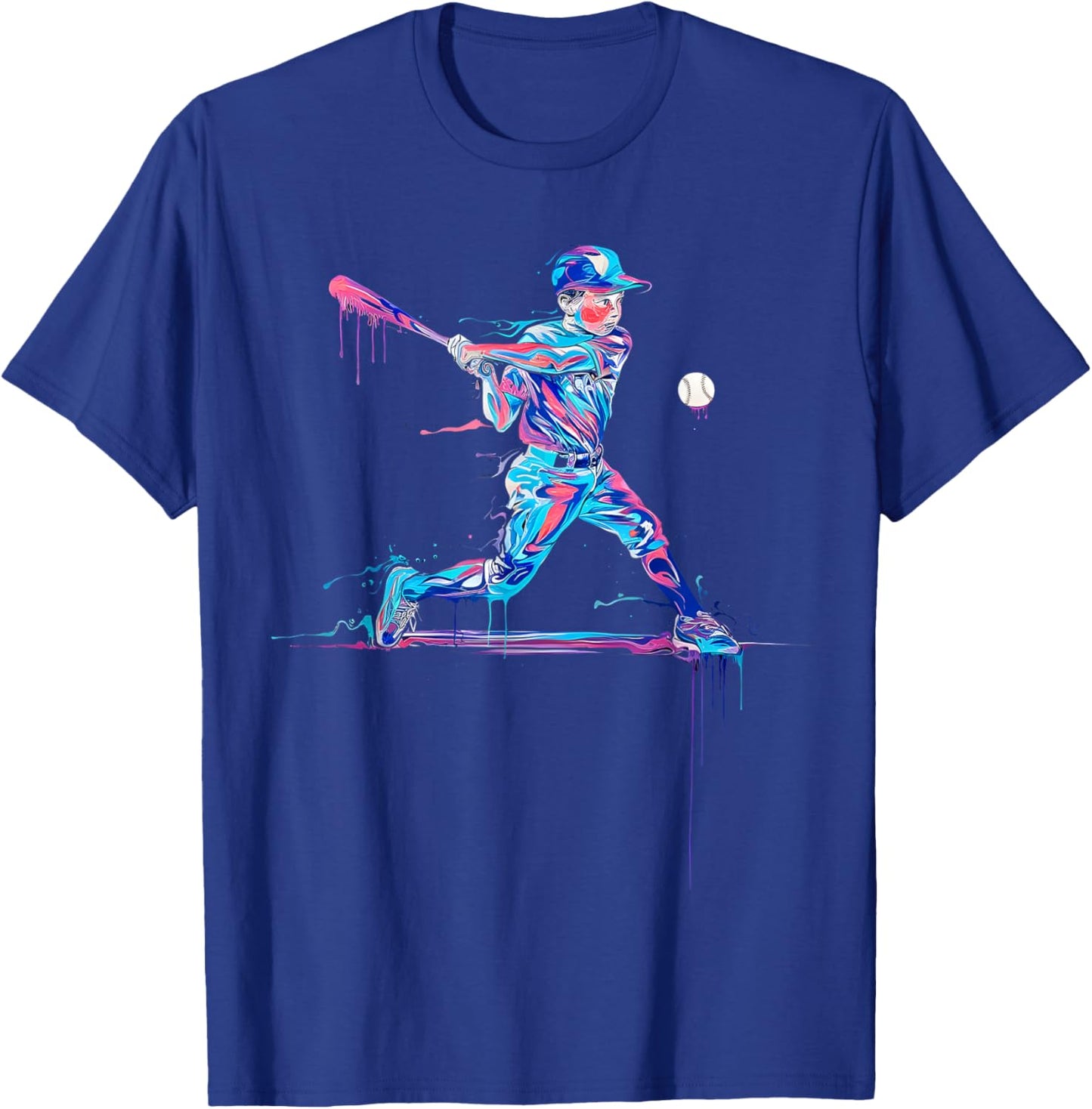 Boys Baseball Player Baseball Drip For Boys Ice Cream T-Shirt - T-Shirt | Royal