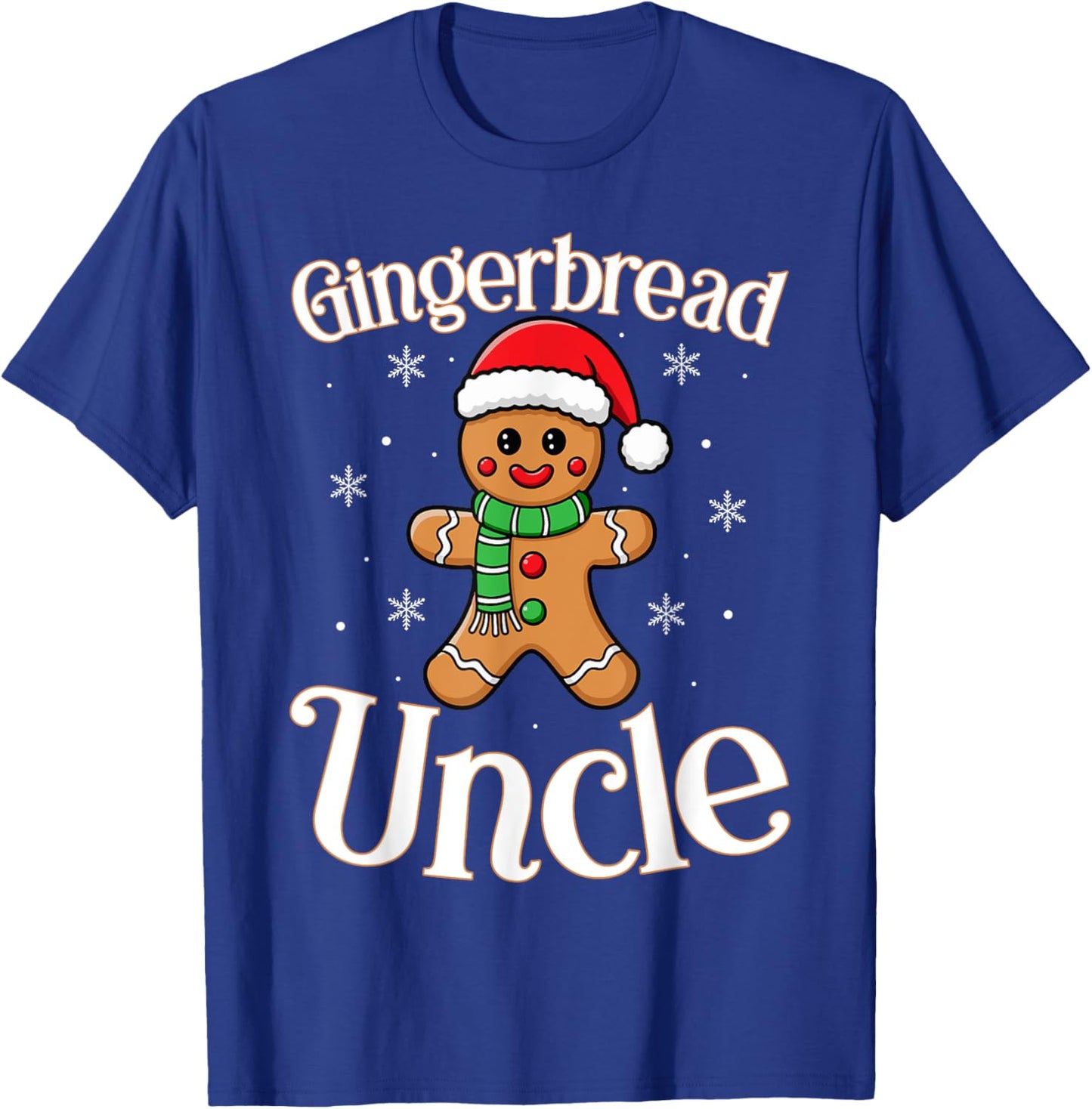 Gingerbread Uncle Christmas Festive Holiday Fun Design T-Shirt - T-Shirt | Royal