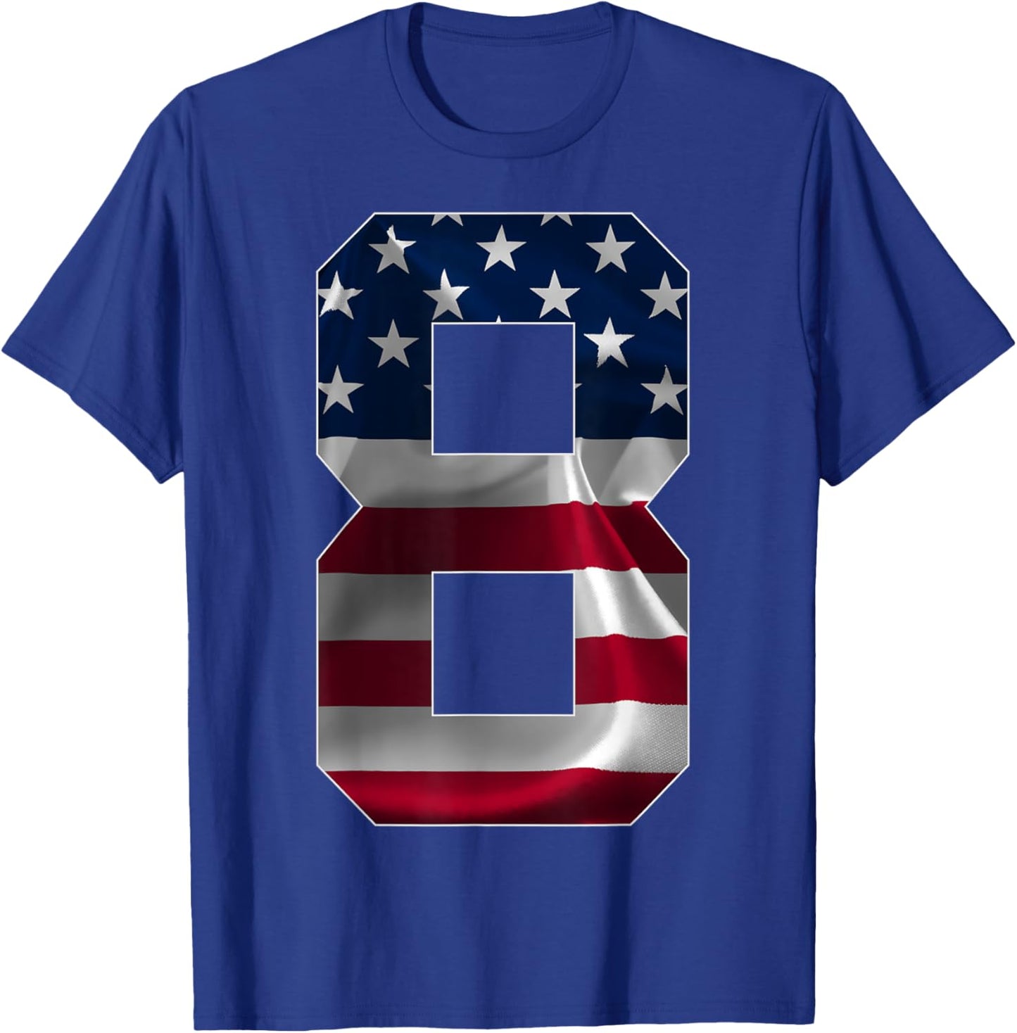 Number 8 Years Old Usa 8th Birthday T-Shirt - T-Shirt | Royal