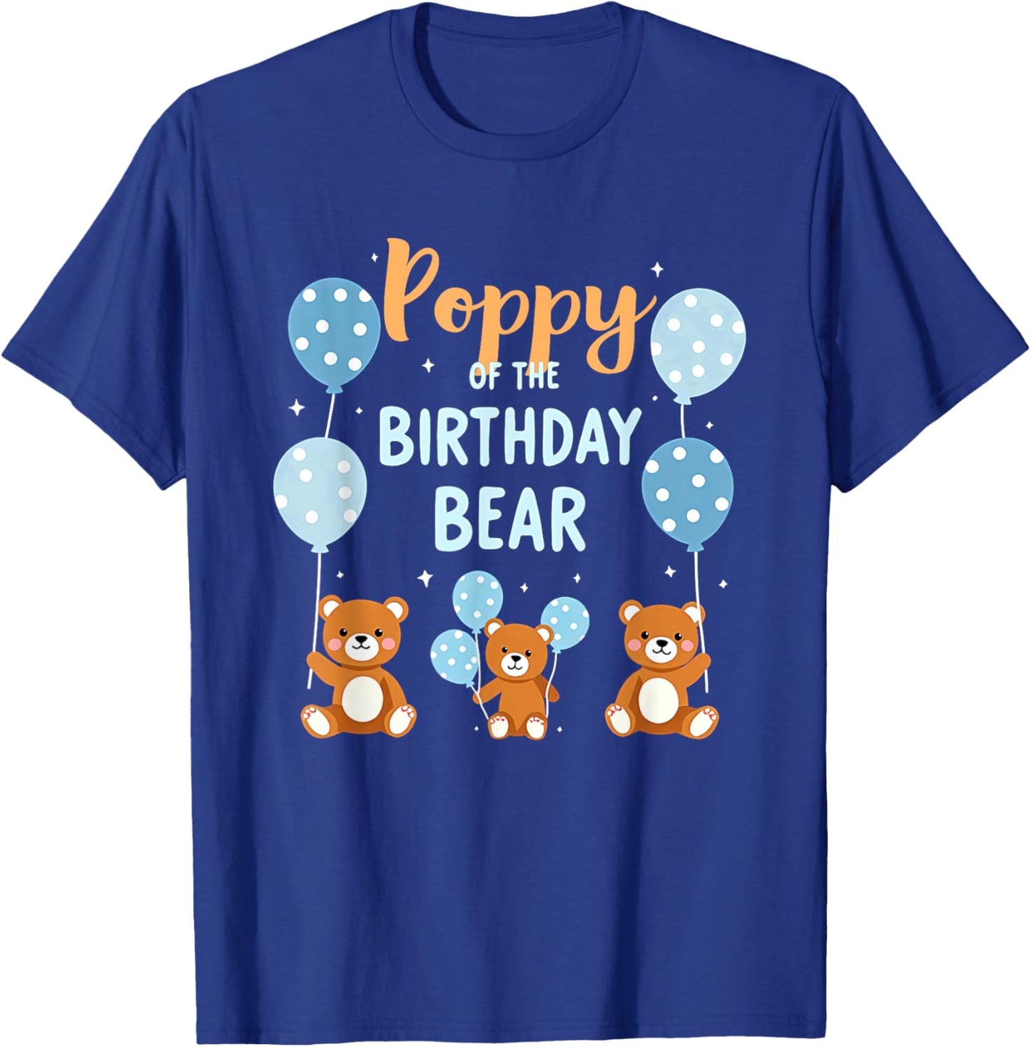 Birthday Bear Grandpa Poppy Of The Birthday Boy T-Shirt - T-Shirt | Royal