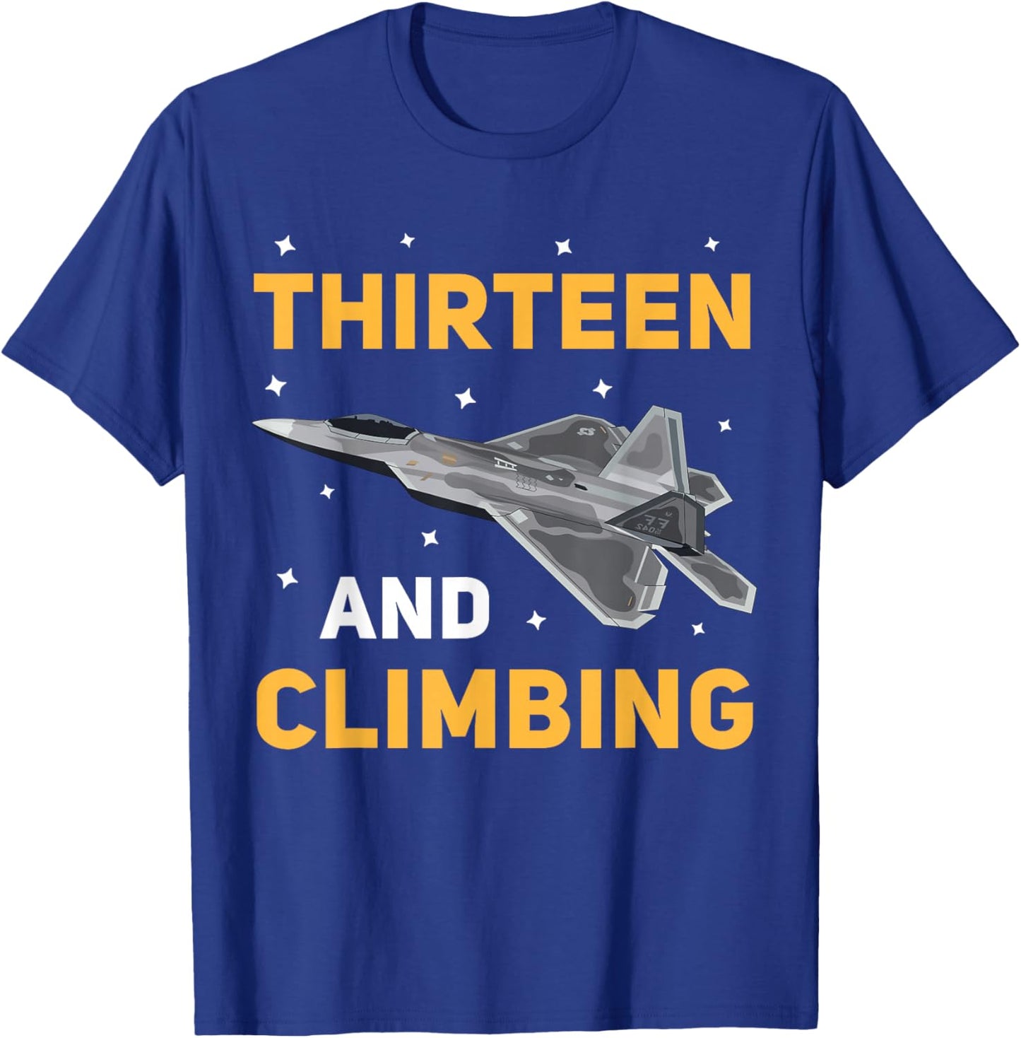 Jet Fighter Plane 13 Year Old Birthday Party For Boys T-Shirt - T-Shirt | Royal