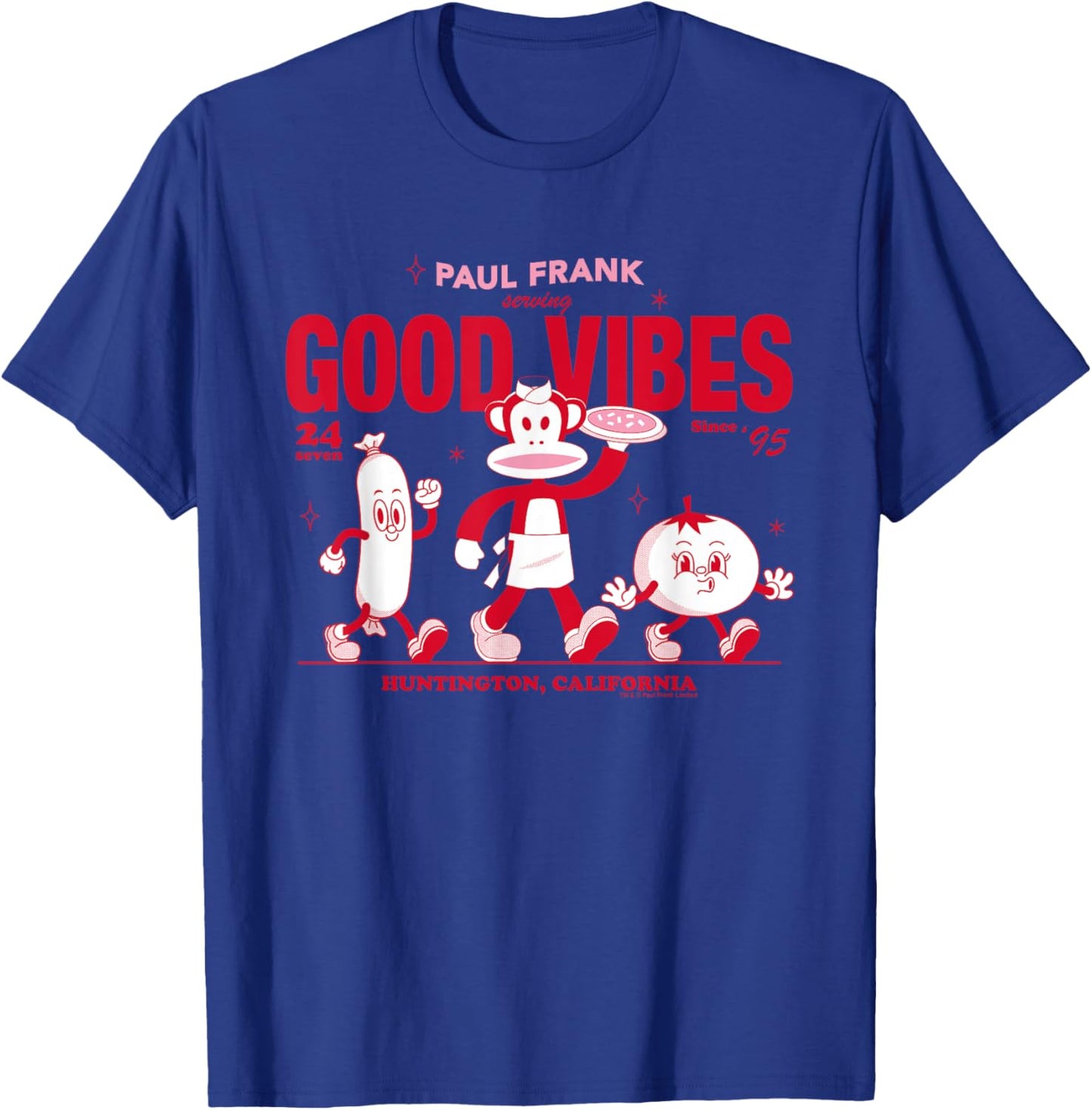 Paul Frank Julius The Monkey Serving Good Vibes California T-Shirt - T-Shirt | Royal