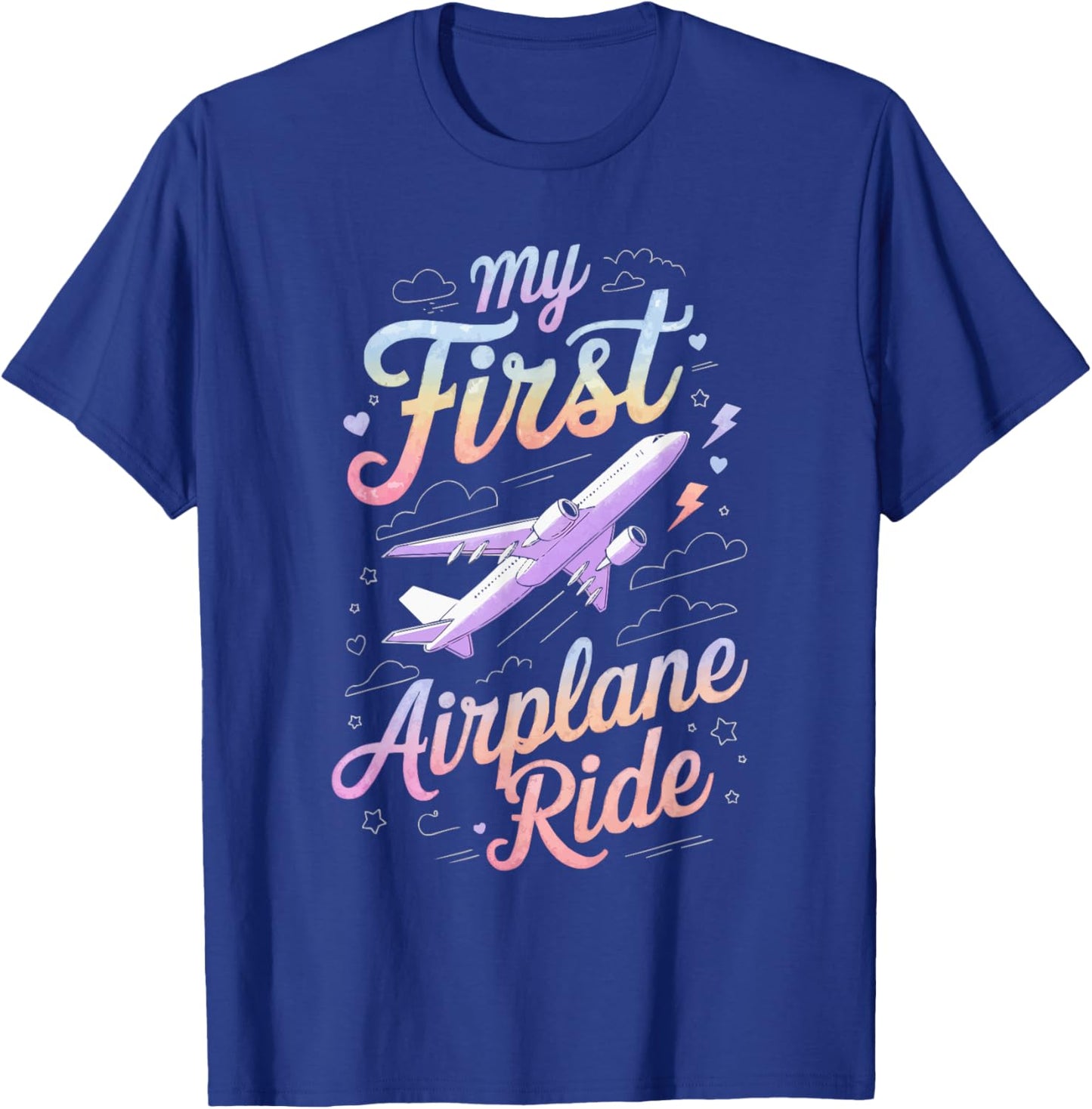 My First Plane Ride First Time Flyer Travel Airplane T-Shirt - T-Shirt | Royal