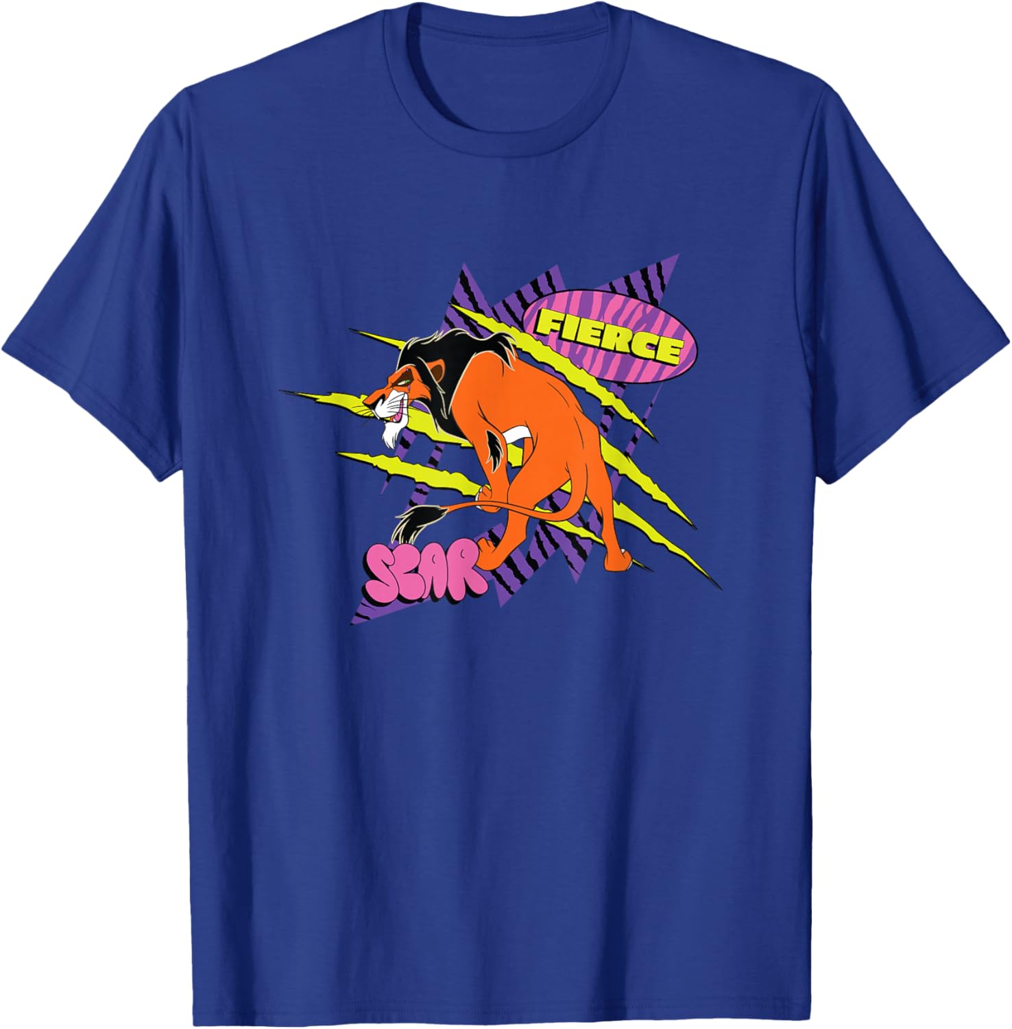 Disney The Lion King Fierce Scar 90's Retro Big Chest Logo T-Shirt - T-Shirt | Royal