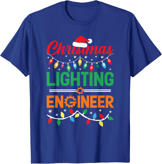 Christmas Lighting Engineer Funny Engineer Christmas T-Shirt - T-Shirt | Royal