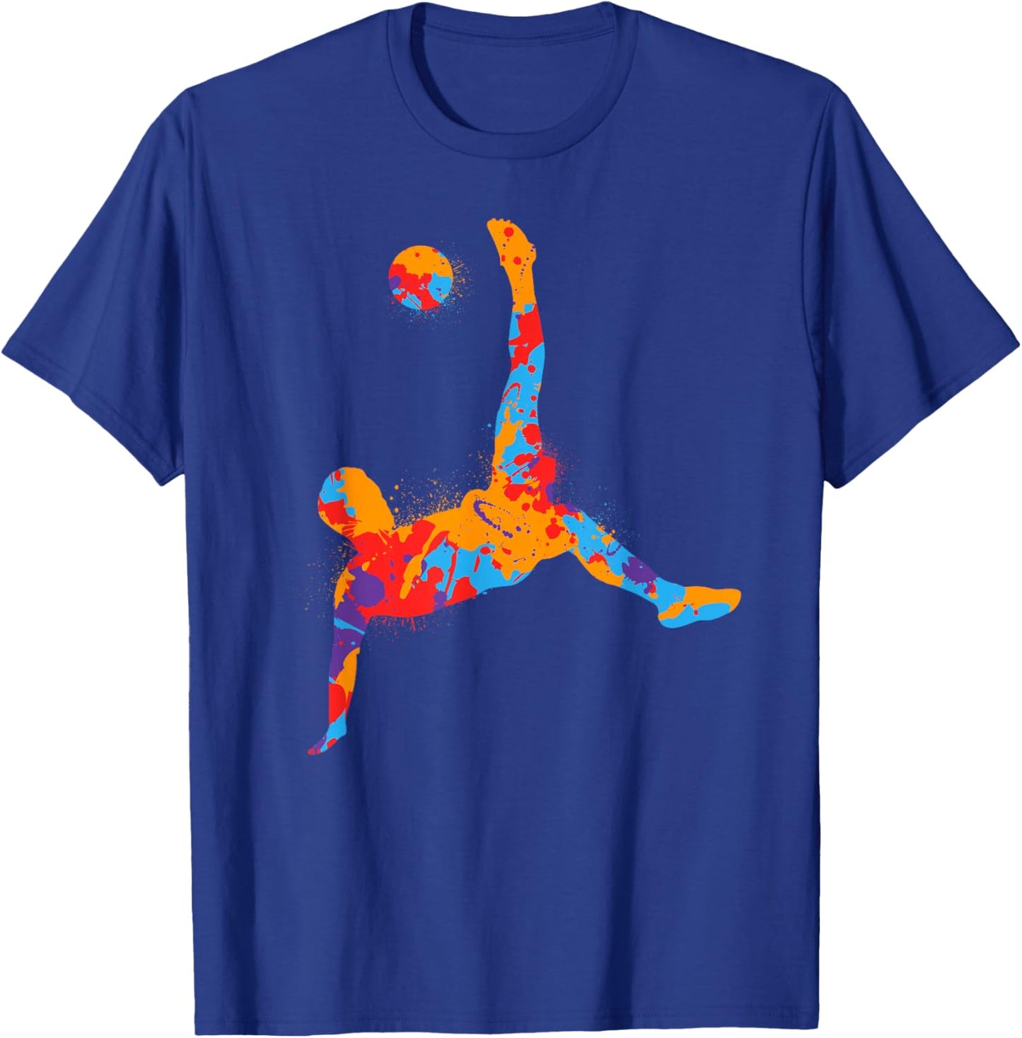 Colorful Soccer Player Sports Kids Boys Men Soccer T-Shirt - T-Shirt | Royal