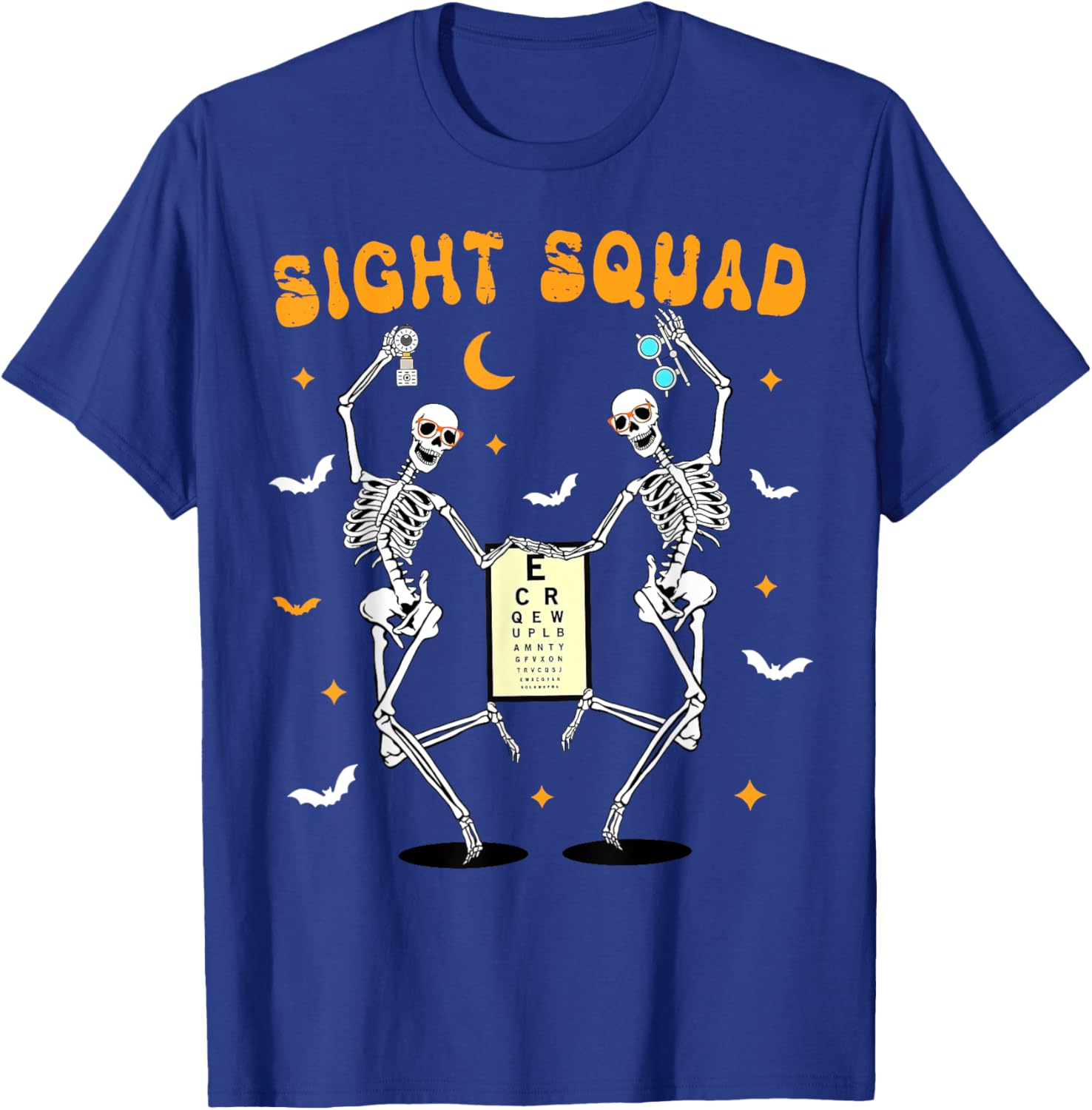 Skeleton Dancing Sight Squad Halloween Optometrist Optometry T-Shirt - T-Shirt | Royal