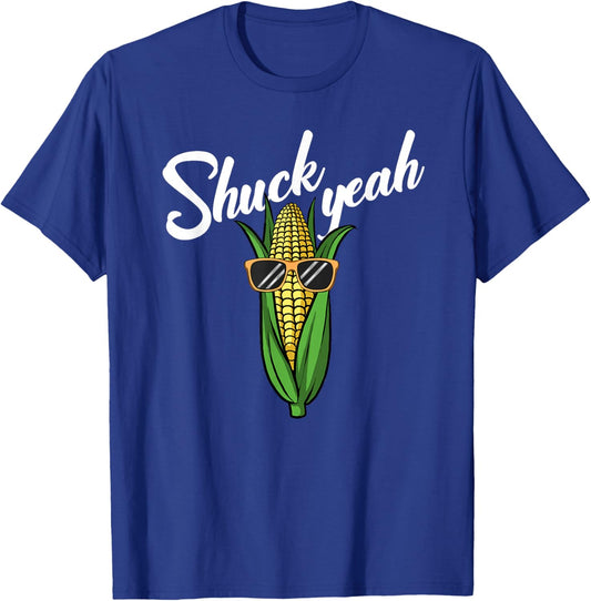 Shuck Yeah Funny Corn Farmer Love Corn Shuck Yeah T-Shirt - T-Shirt | Royal