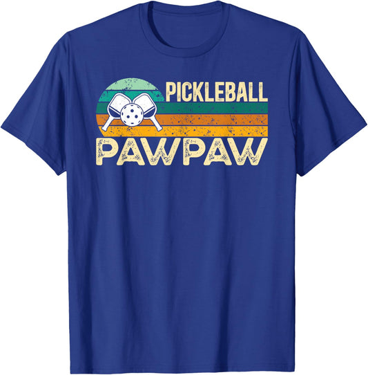 Pickleball Pawpaw Retro Pickleball Player Pawpaw Grandpa T-Shirt - T-Shirt | Royal