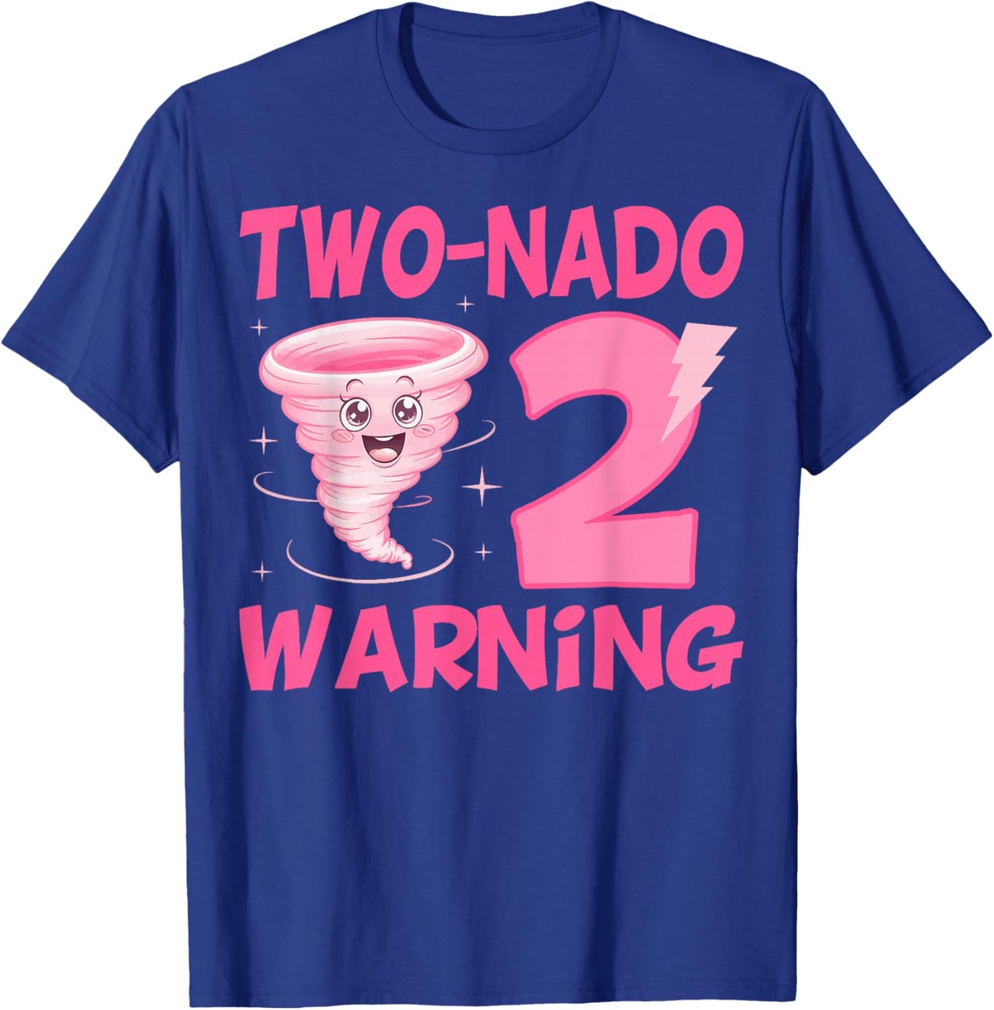 Kids Two-nado Warning 2nd Birthday Pink Tornado Birthday T-Shirt - T-Shirt | Royal