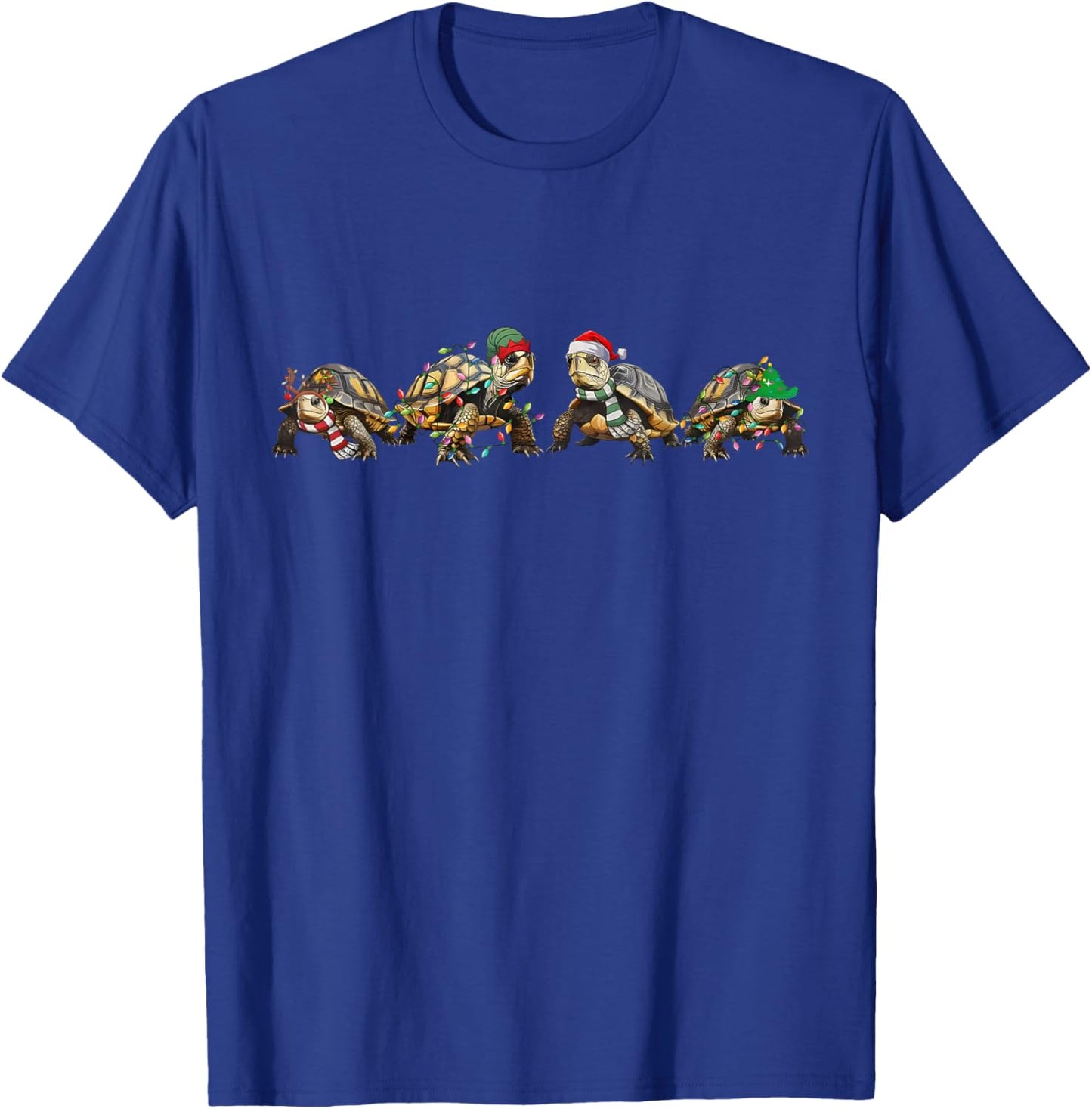 Funny Turtle Christmas Lights Turtle Lover Xmas Animal Women T-Shirt - T-Shirt | Royal
