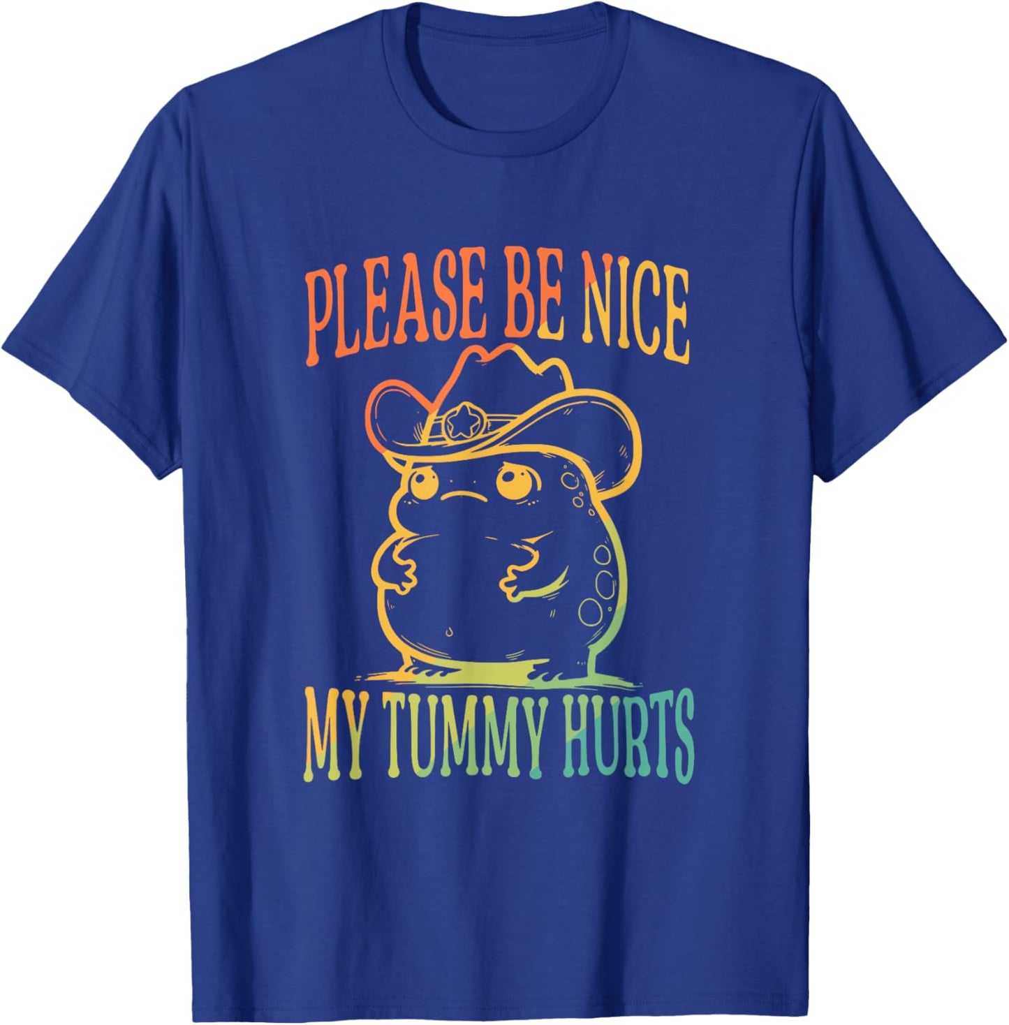Please Be Nice My Tummy Hurts Vintage Design T-Shirt - T-Shirt | Royal