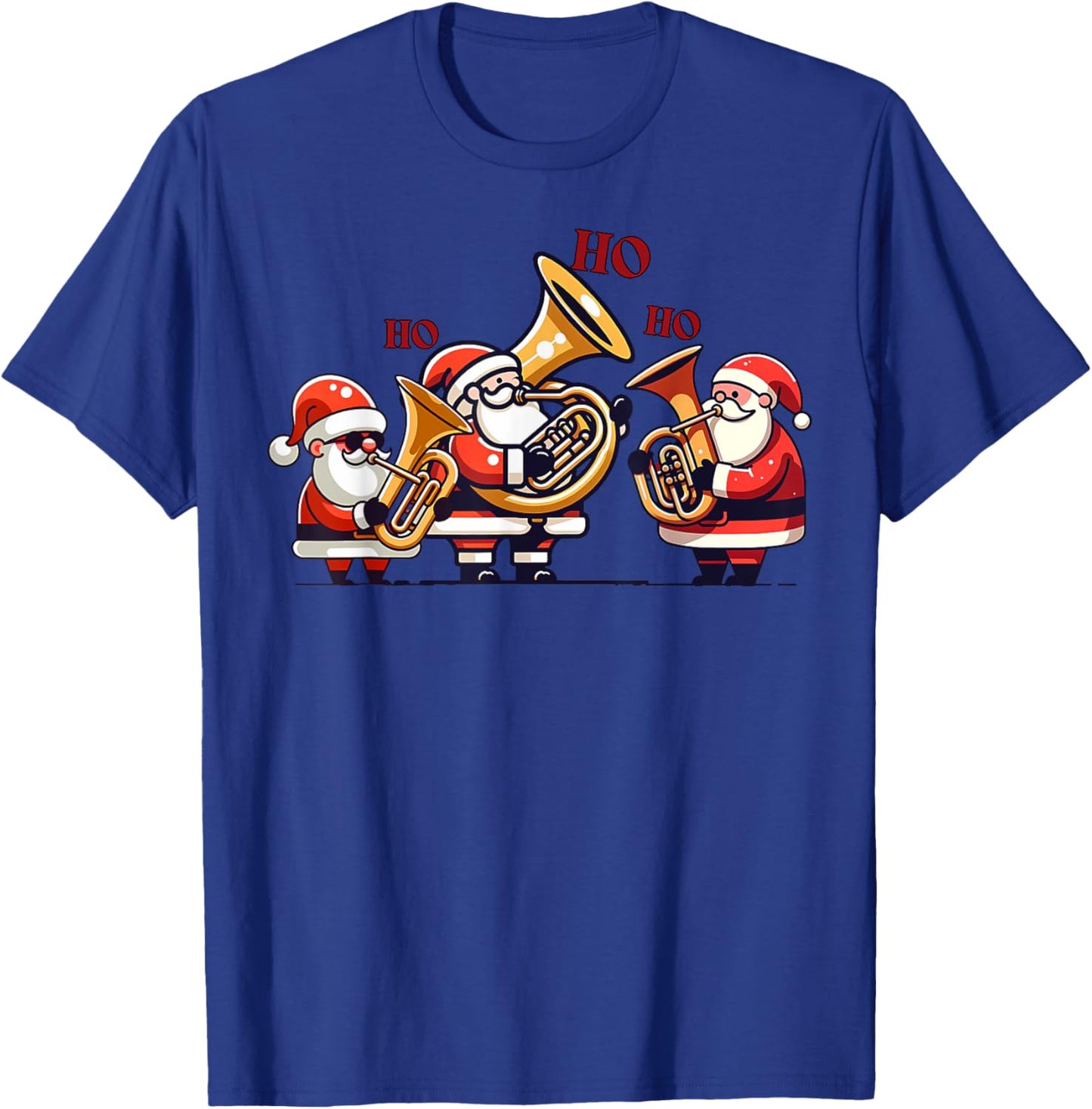 Retro Santa Claus Playing Sousaphone Christmas Marching Band T-Shirt - T-Shirt | Royal