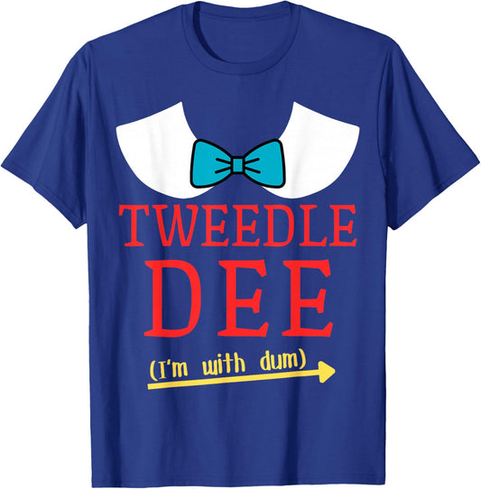 Tweedle Dee I'm With Dum Couple & Friends Funny Lazy Costume T-Shirt - T-Shirt | Royal
