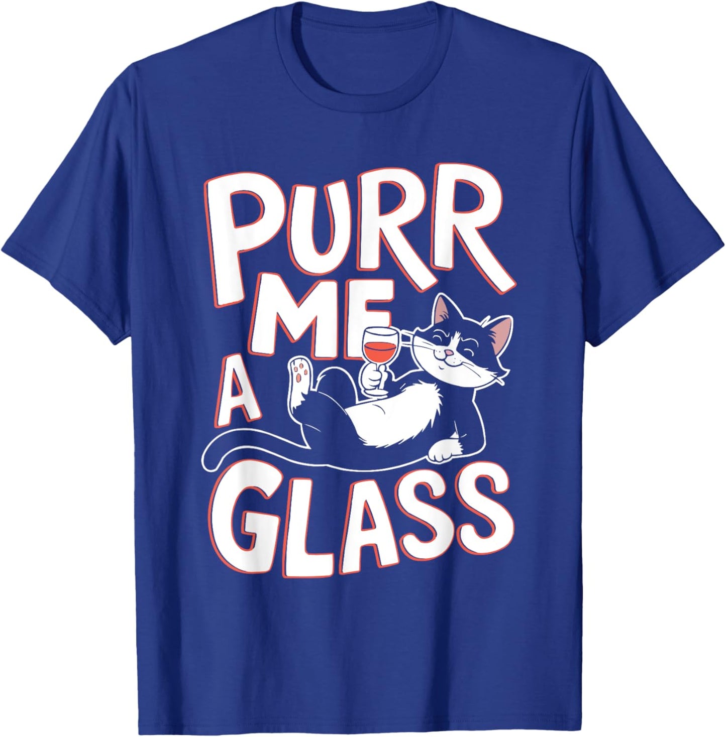 Wine Cat Owner Kitty Meow Alcohol Drinking Winemaker T-Shirt - T-Shirt | Royal