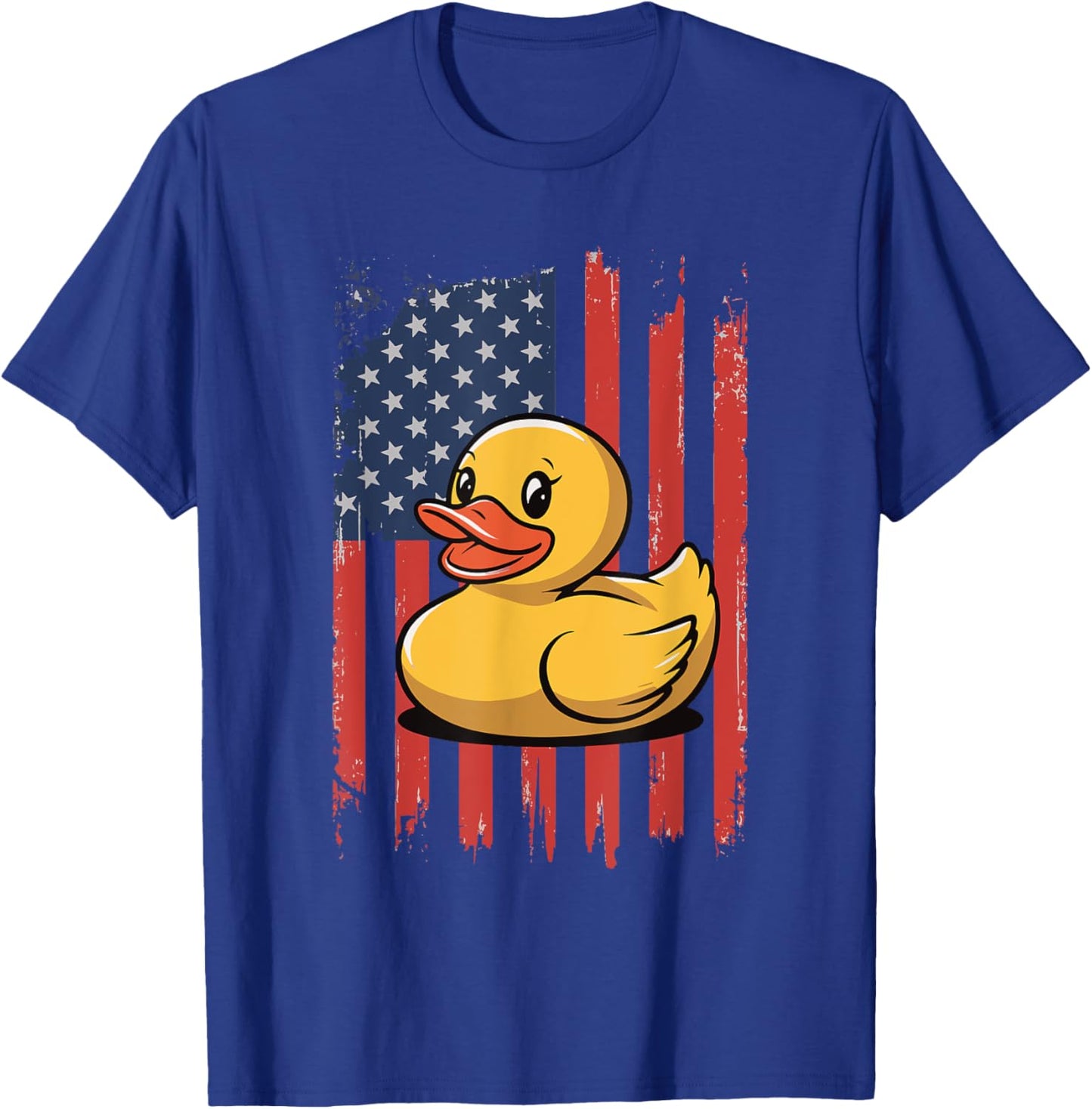 Rubber Duck USA Flag Independence Day Bath Duck T-Shirt - T-Shirt | Royal