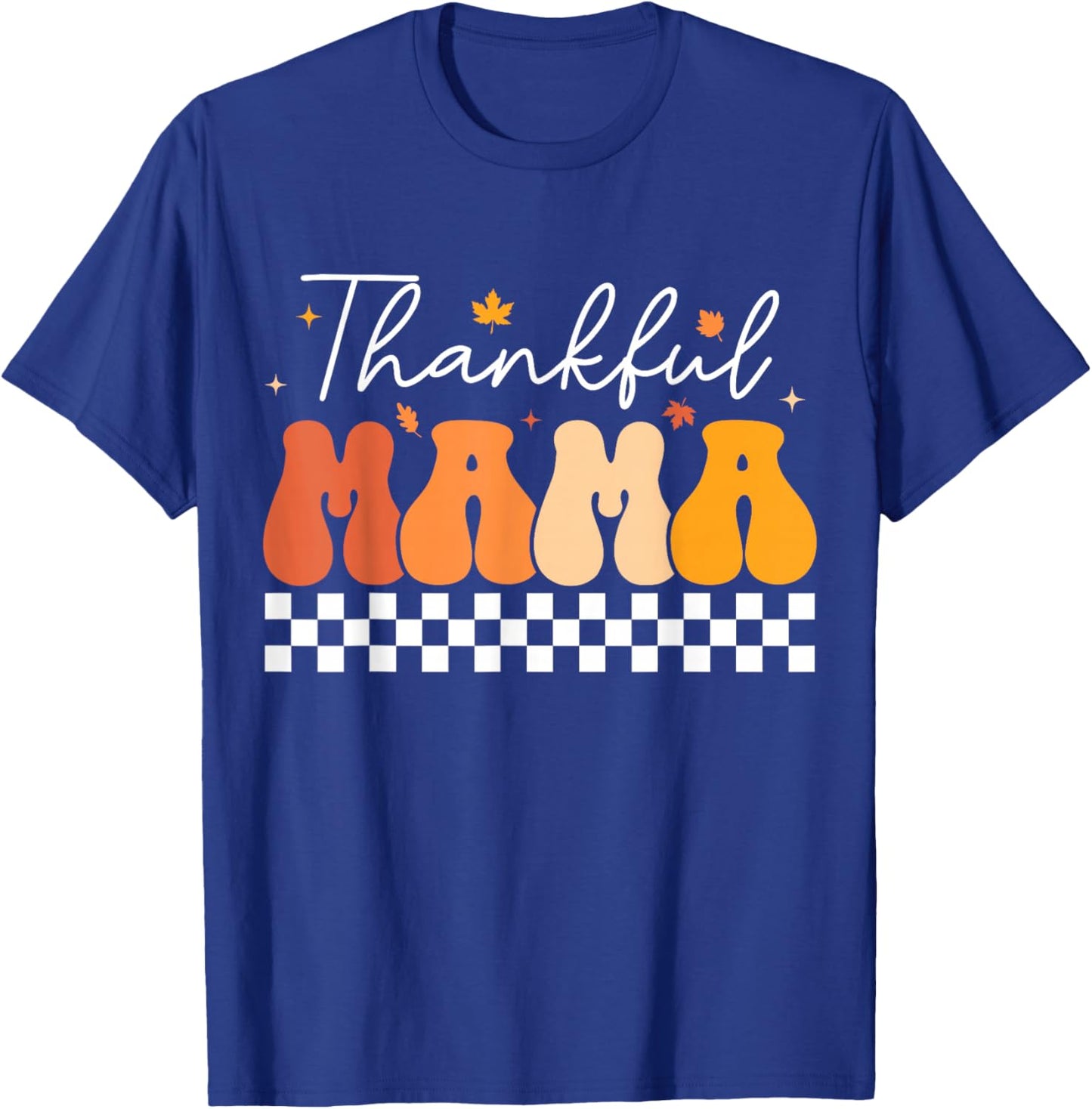 Thankful Mama & Mini Mom And Baby Cute Matching Thanksgiving T-Shirt - T-Shirt | Royal