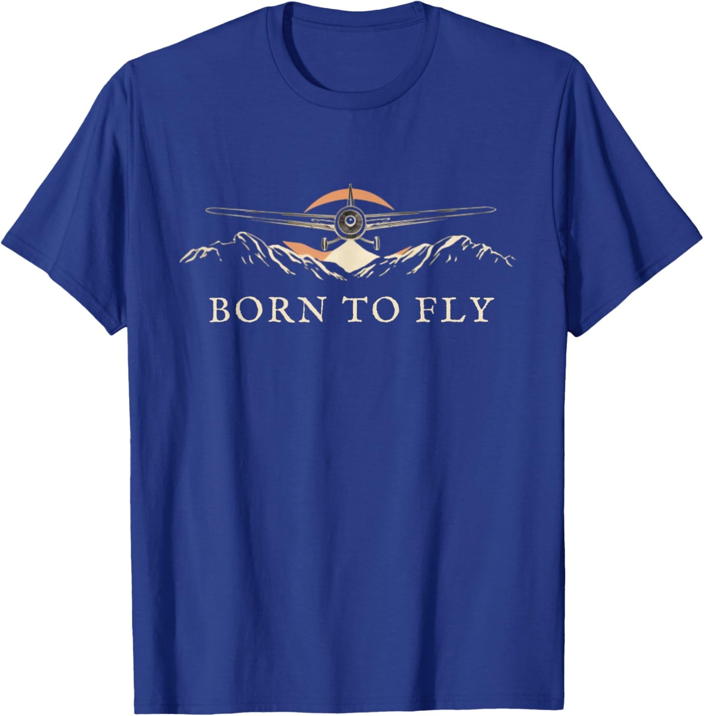 Born to Fly Vintage Airplane Adventure Pilot Lover Design T-Shirt - T-Shirt | Royal