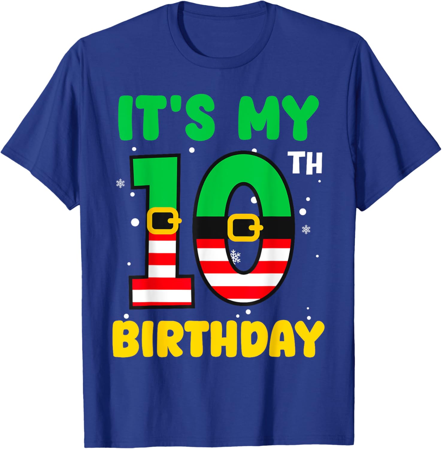 It's My 10th Birthday Christmas 10 Years Old Cute Xmas Funny T-Shirt - T-Shirt | Royal