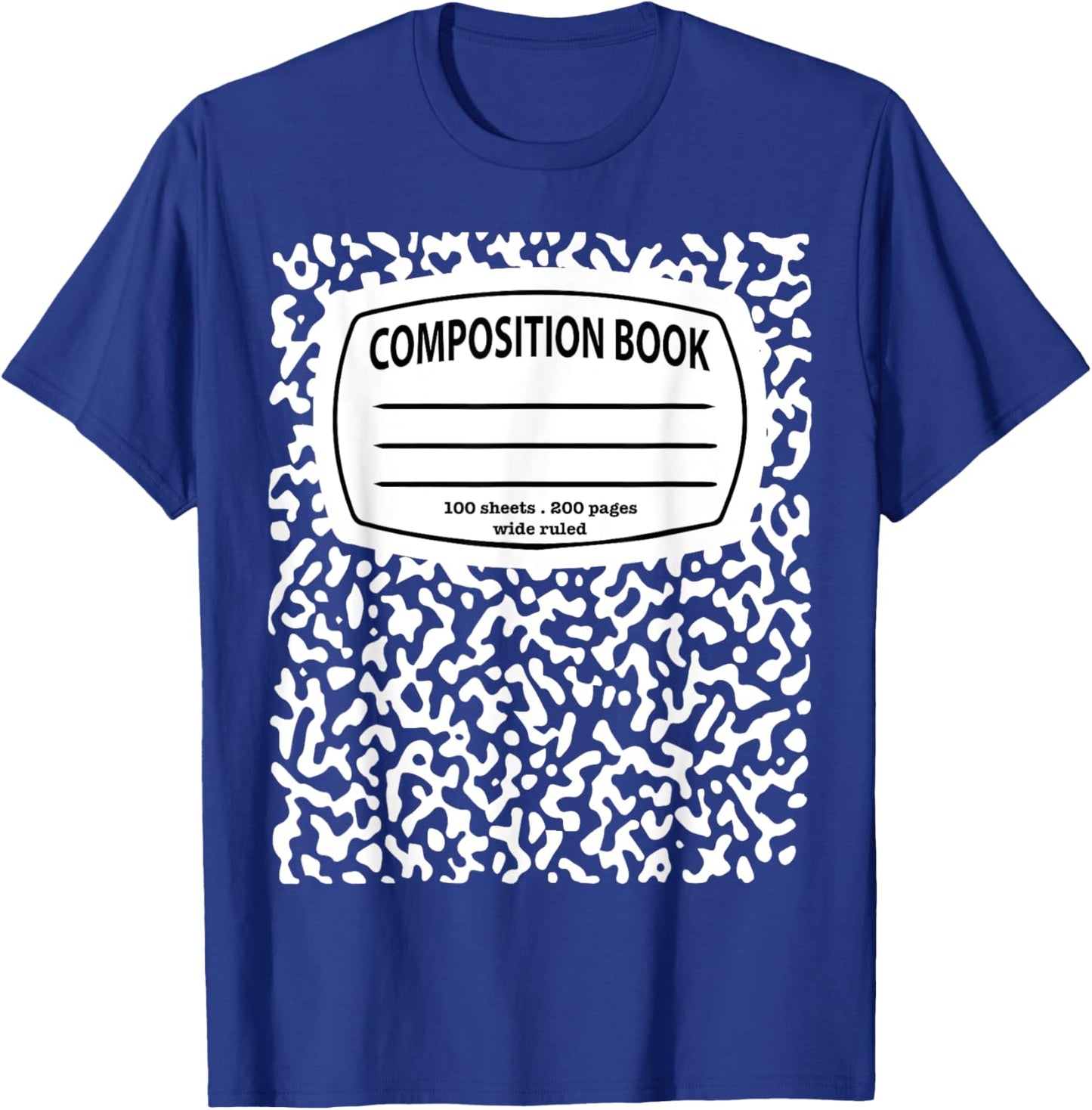 Composition Notebook Costume - Matching Group Halloween T-Shirt - T-Shirt | Royal
