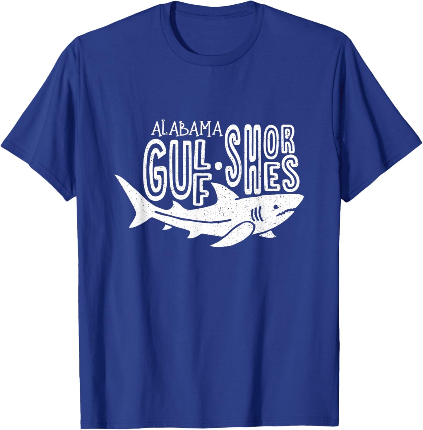 Alabama Gulf Shores Shark Graphic Vintage Souvenir T-Shirt - T-Shirt | Royal