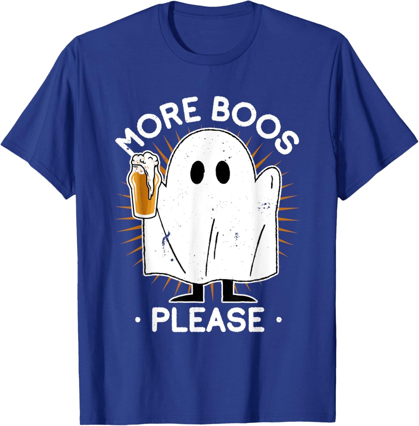 Beer Drinking More Boos Please Ghost Halloween Costume T-Shirt - T-Shirt | Royal