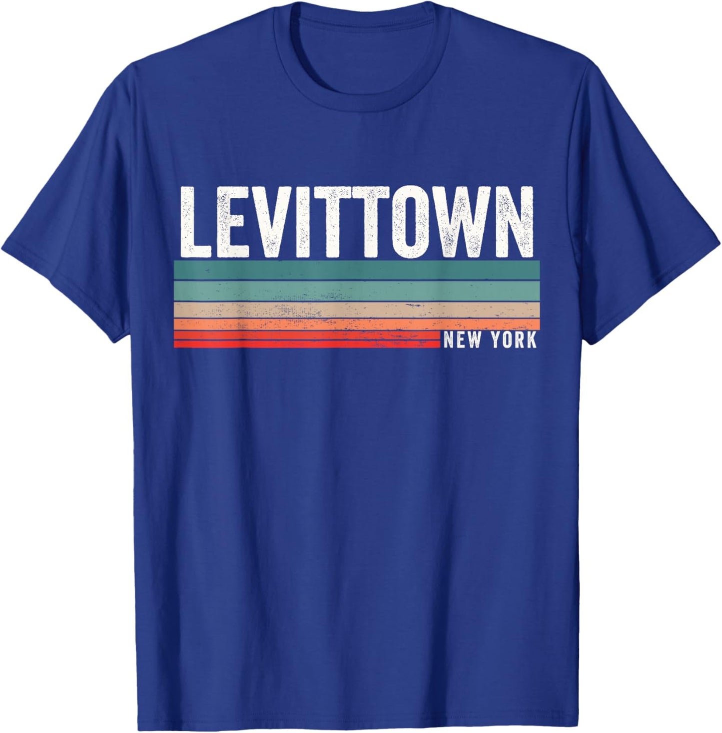 Levittown New York Retro Sunset, Levittown NY, Levittown T-Shirt - T-Shirt | Royal