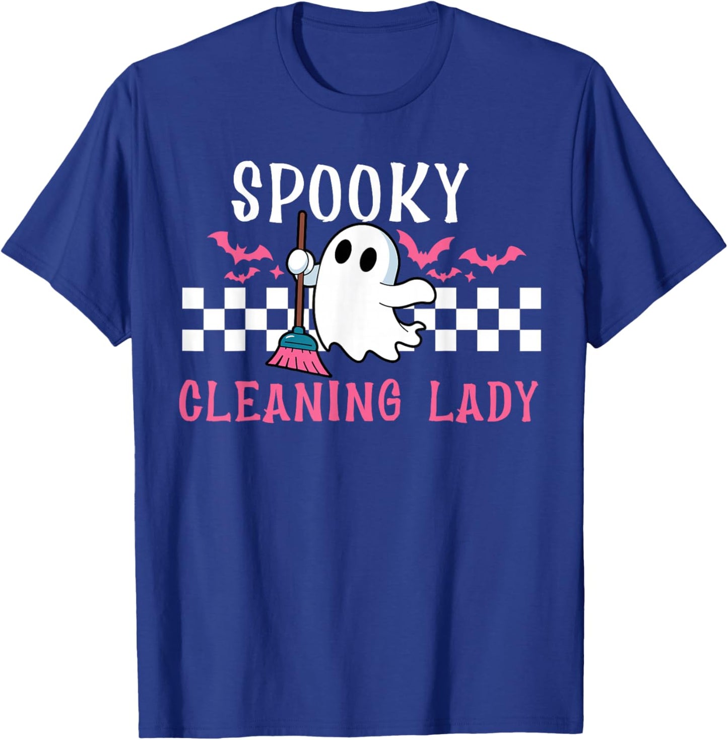 Spooky Cleaning Lady Halloween Housekeeping Cleaner T-Shirt - T-Shirt | Royal