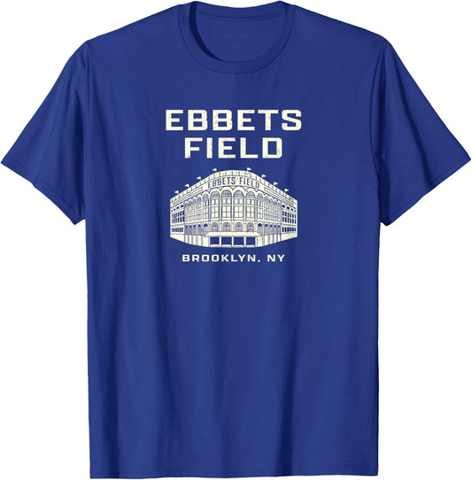 Old School Baseball Ebbets Field Brooklyn NY Retro Stadium T-Shirt - T-Shirt | Royal