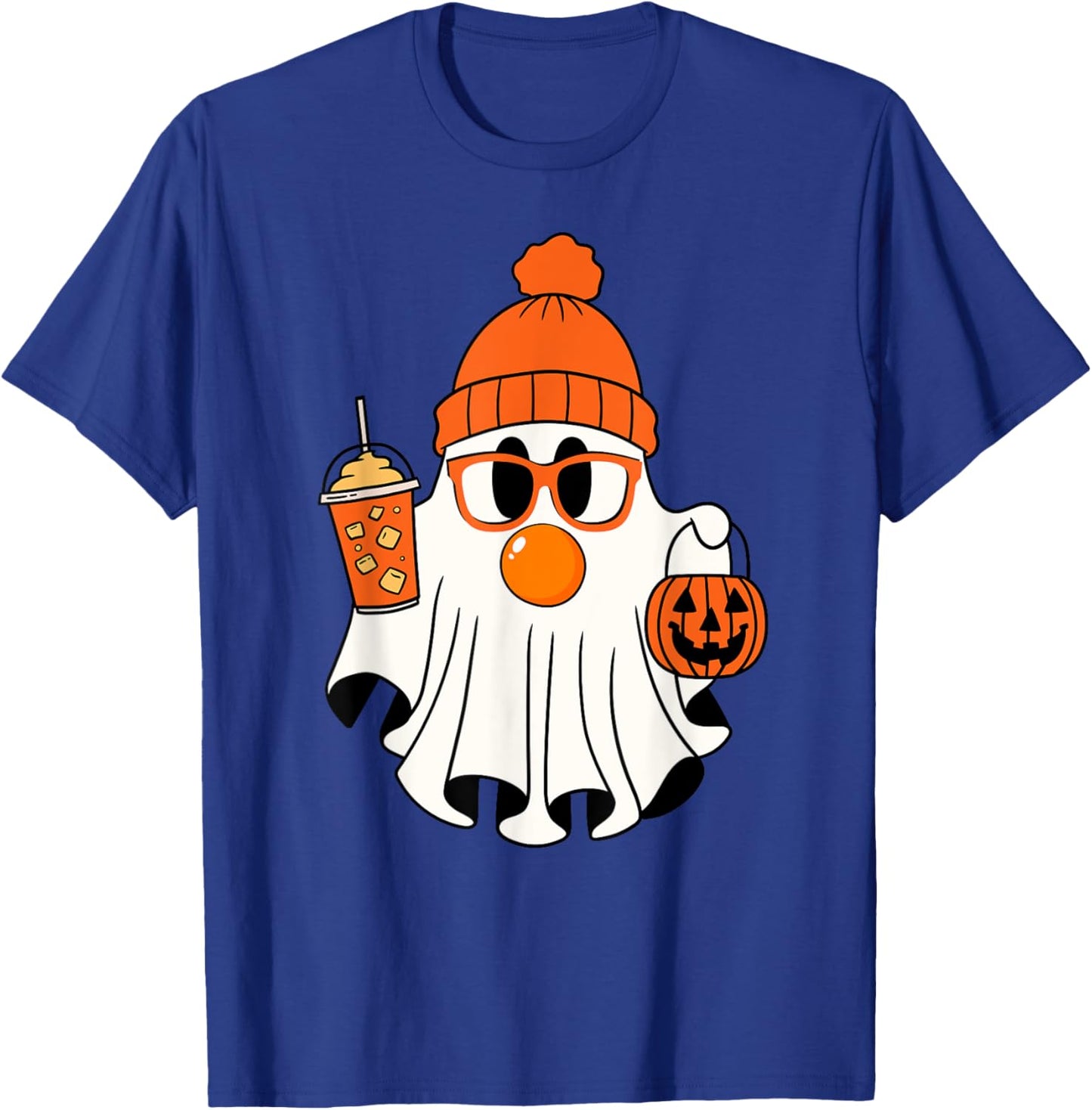 Funny Ghost Blowing Orange Bubble Gum Halloween Costume T-Shirt - T-Shirt | Royal