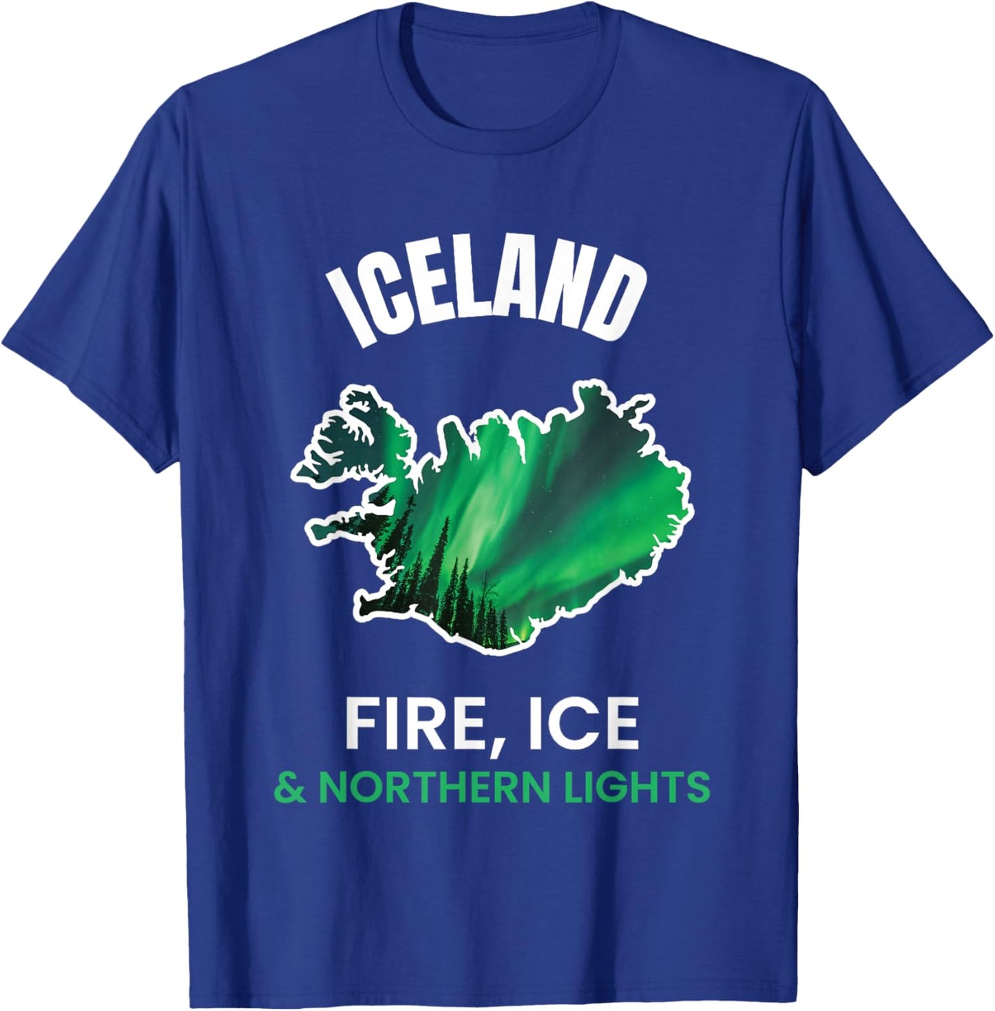 Iceland Northern Light Aurora Reykjavík Icelandic Gift T-Shirt - T-Shirt | Royal
