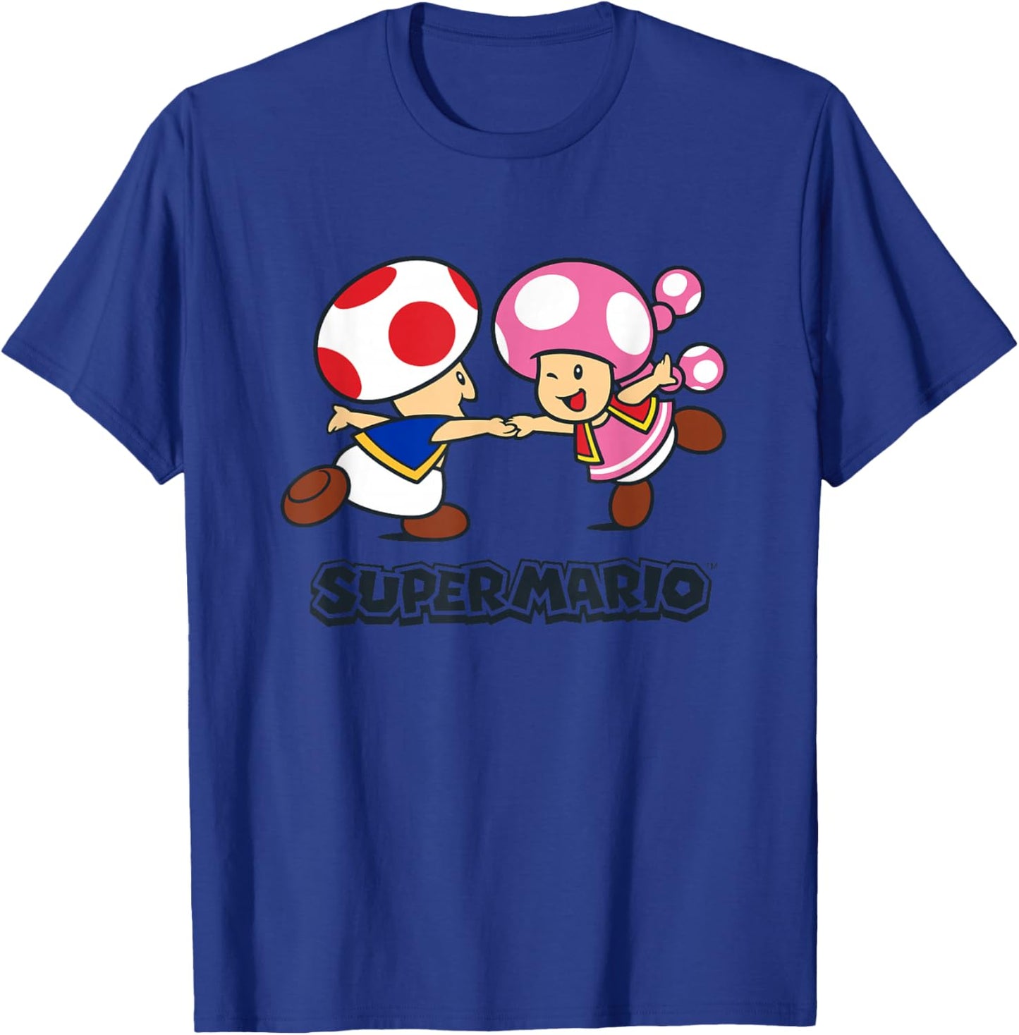 Super Mario Bros Happy Toads Classic Nintendo Duo T-Shirt - T-Shirt | Royal